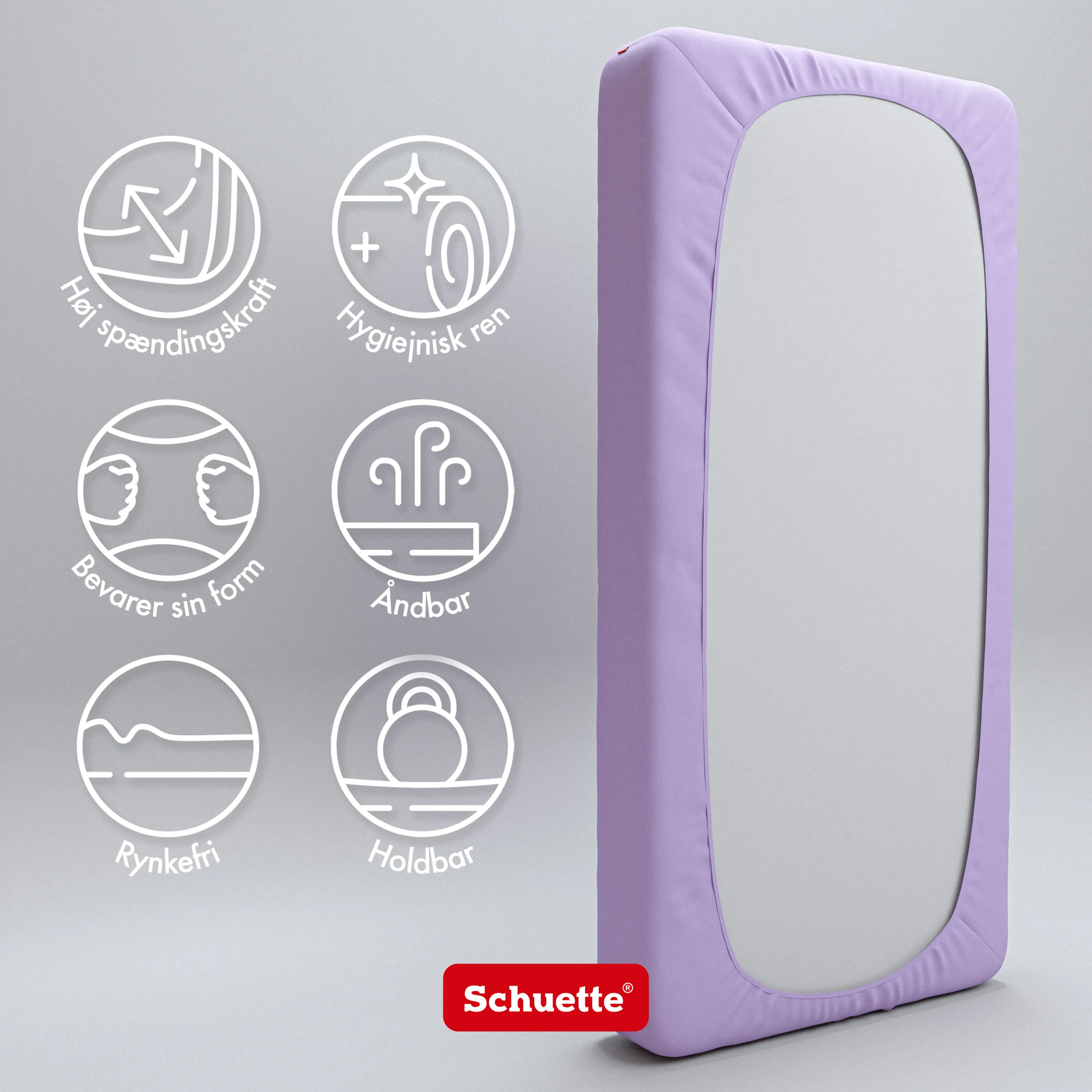 Schuette® Spannbettlaken • 200 x 200 • Wow! Kollektion: Violette (Hellviolett) • 100% Superfluff Baumwolle, Blickdicht, Faltenfrei • mit Rundumgummi • Matratzenhöhe bis 40 cm