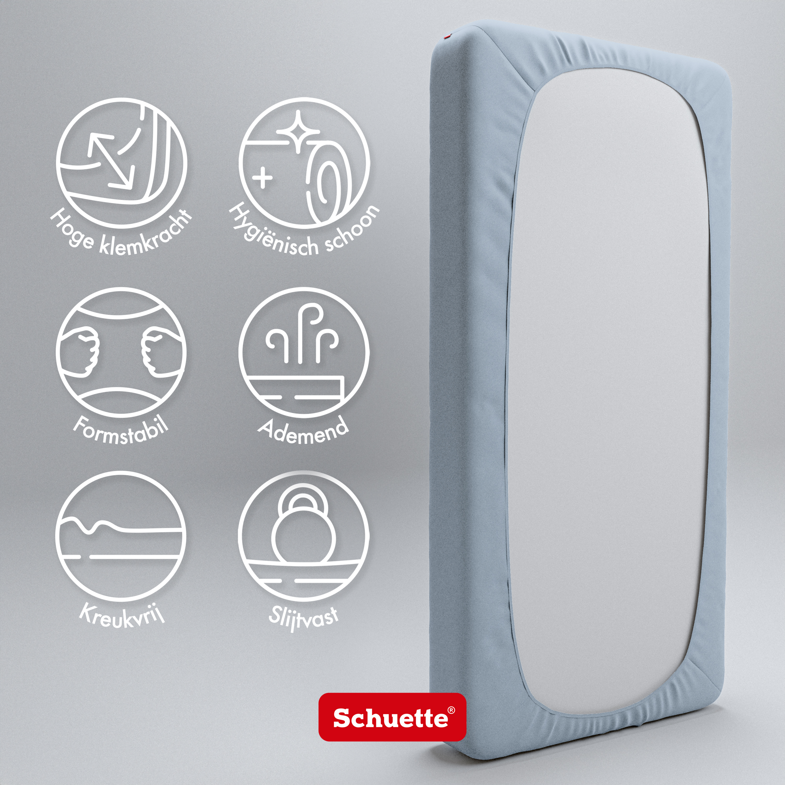 Schuette® Spannbettlaken mit Rundumgummi • 140 x 200 • Wow! Kollektion: Misty Blue (Blau) • 100% Superfluff Baumwolle, Blickdicht, Faltenfrei • Matratzenhöhe bis 20 cm