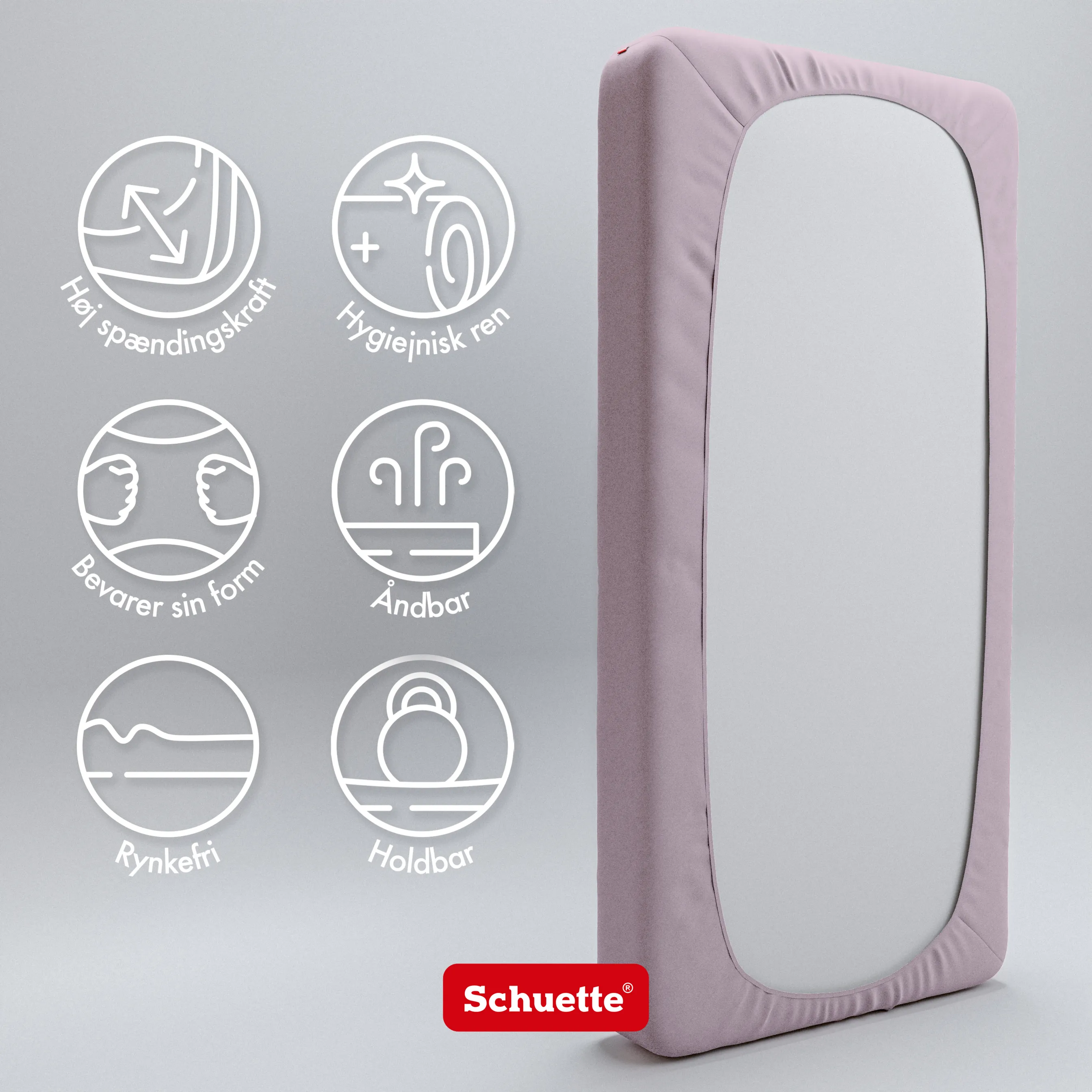 Schuette® Spannbettlaken • 100 x 200 • Wow! Kollektion: Lavender Haze (Pastelllila) • 100% Superfluff Baumwolle, Blickdicht, Faltenfrei • mit Rundumgummi • Matratzenhöhe bis 40 cm