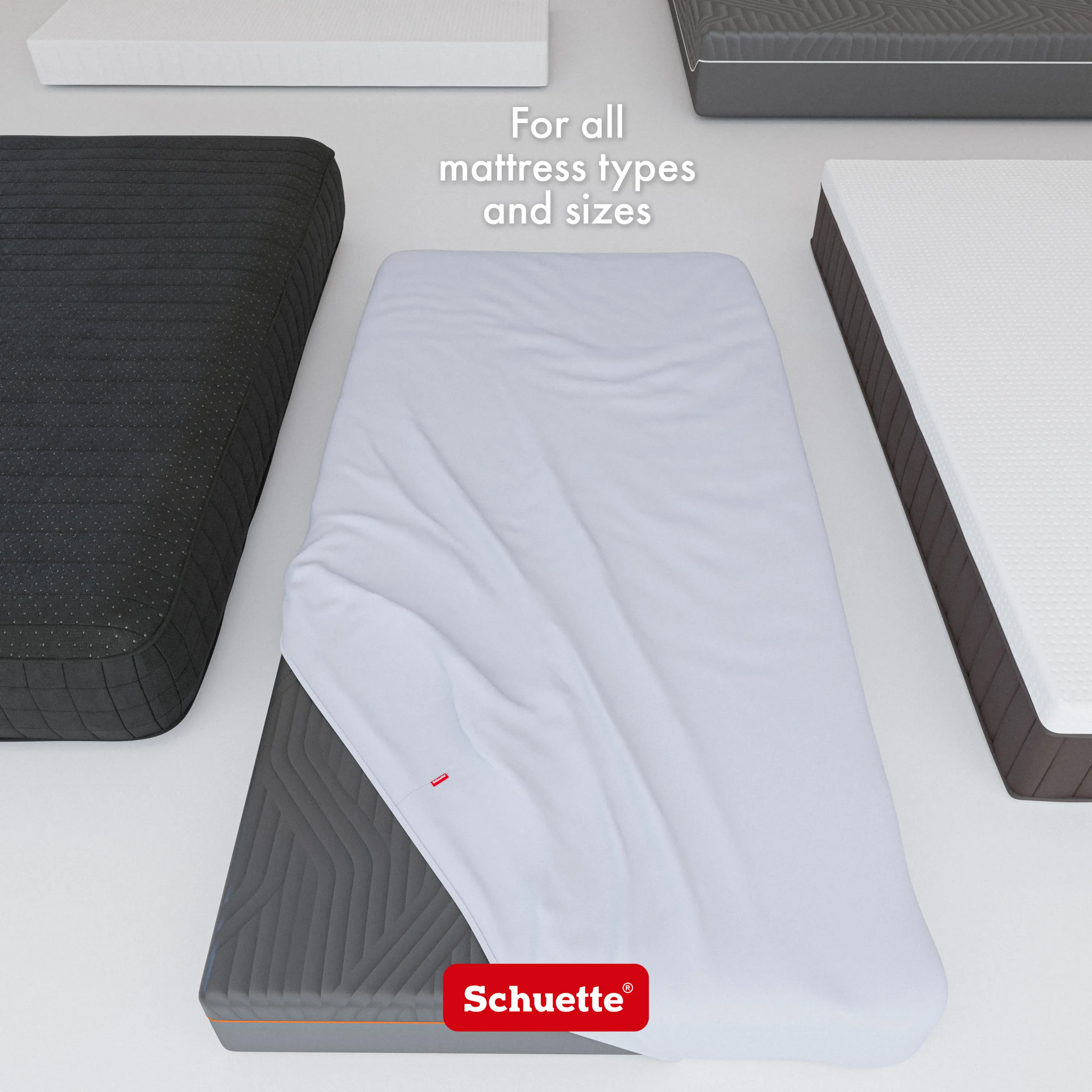 Schuette® Topper Spannbettlaken • 140 x 200 • Wow! Kollektion: Graceful Grayce (Hellgrau) • 100% Superfluff Baumwolle, Blickdicht, Faltenfrei • mit Rundumgummi • Matratzenhöhe bis 10 cm