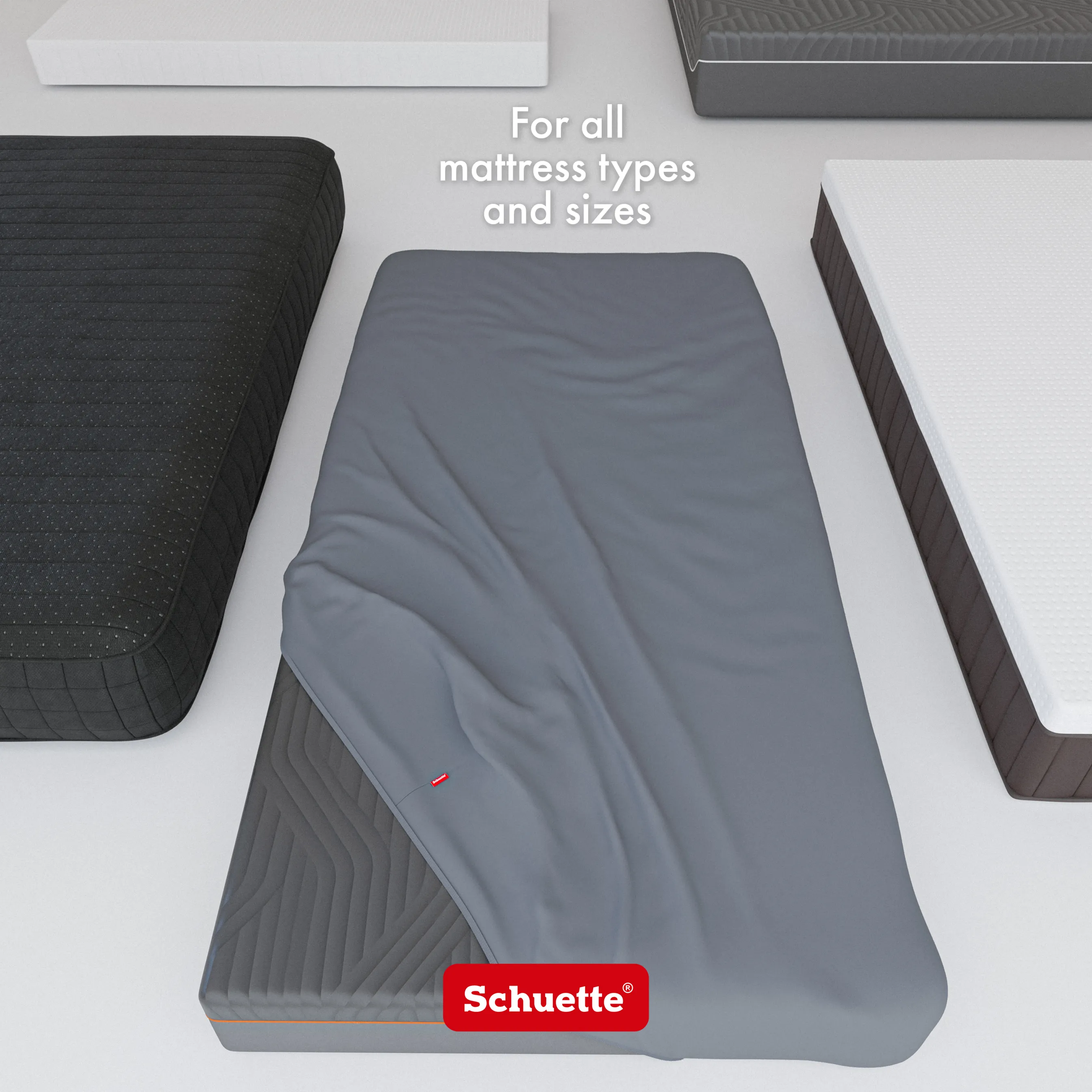 Schuette® Spannbettlaken • 180 x 200 • Wow! Kollektion: Shades of Earl Gray (Dunkelgrau) • 100% Superfluff Baumwolle, Blickdicht, Faltenfrei • mit Rundumgummi • Matratzenhöhe bis 25 cm