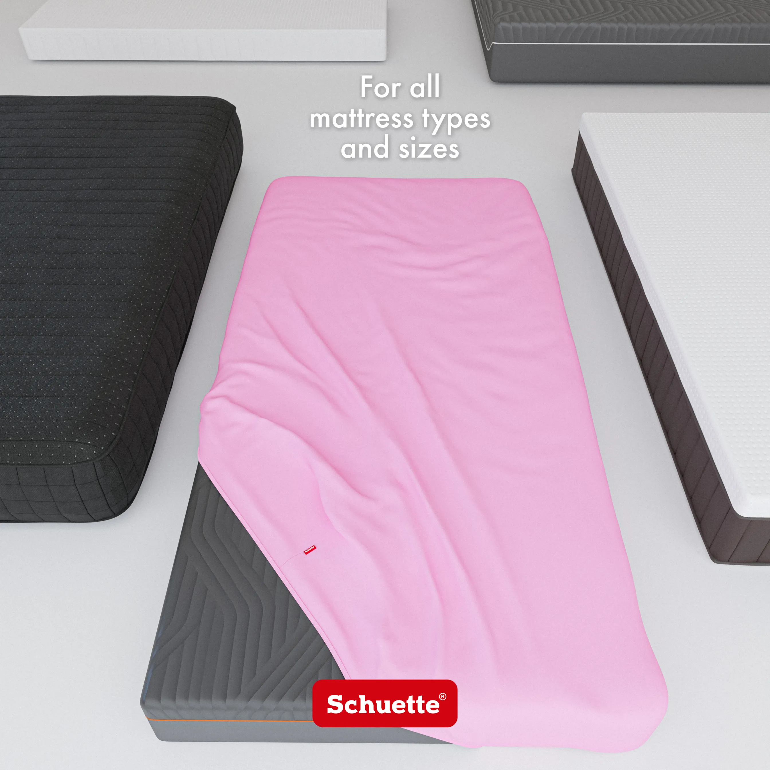 Schuette® Topper Spannbettlaken • 90 x 200 • Wow! Kollektion: Let me Pink! (Rosa) • 100% Superfluff Baumwolle, Blickdicht, Faltenfrei • mit Rundumgummi • Matratzenhöhe bis 10 cm