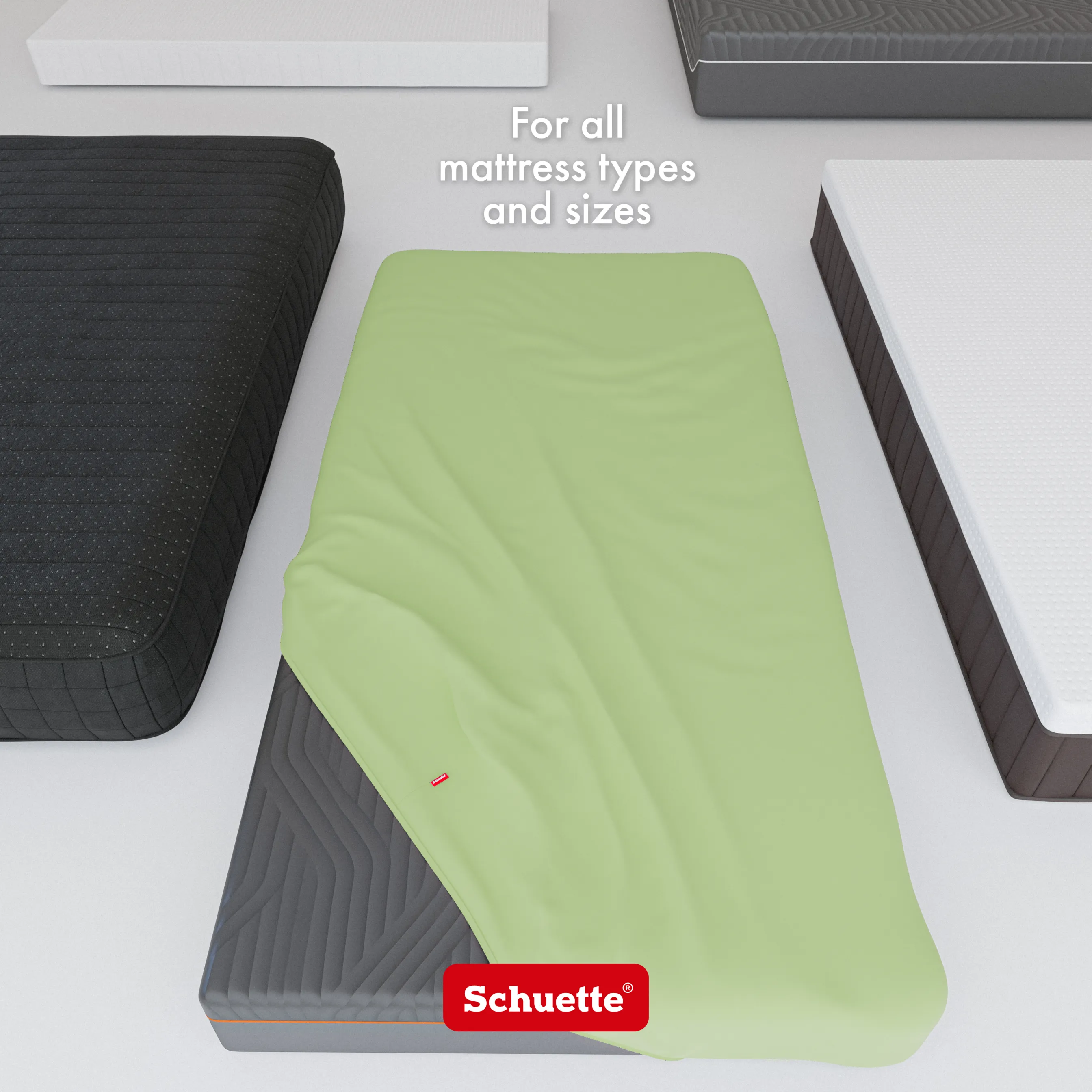 Schuette® Spannbettlaken • 160 x 200 • Wow! Kollektion: Lime Time (Hellgrün) • 100% Superfluff Baumwolle, Blickdicht, Faltenfrei • mit Rundumgummi • Matratzenhöhe bis 35 cm