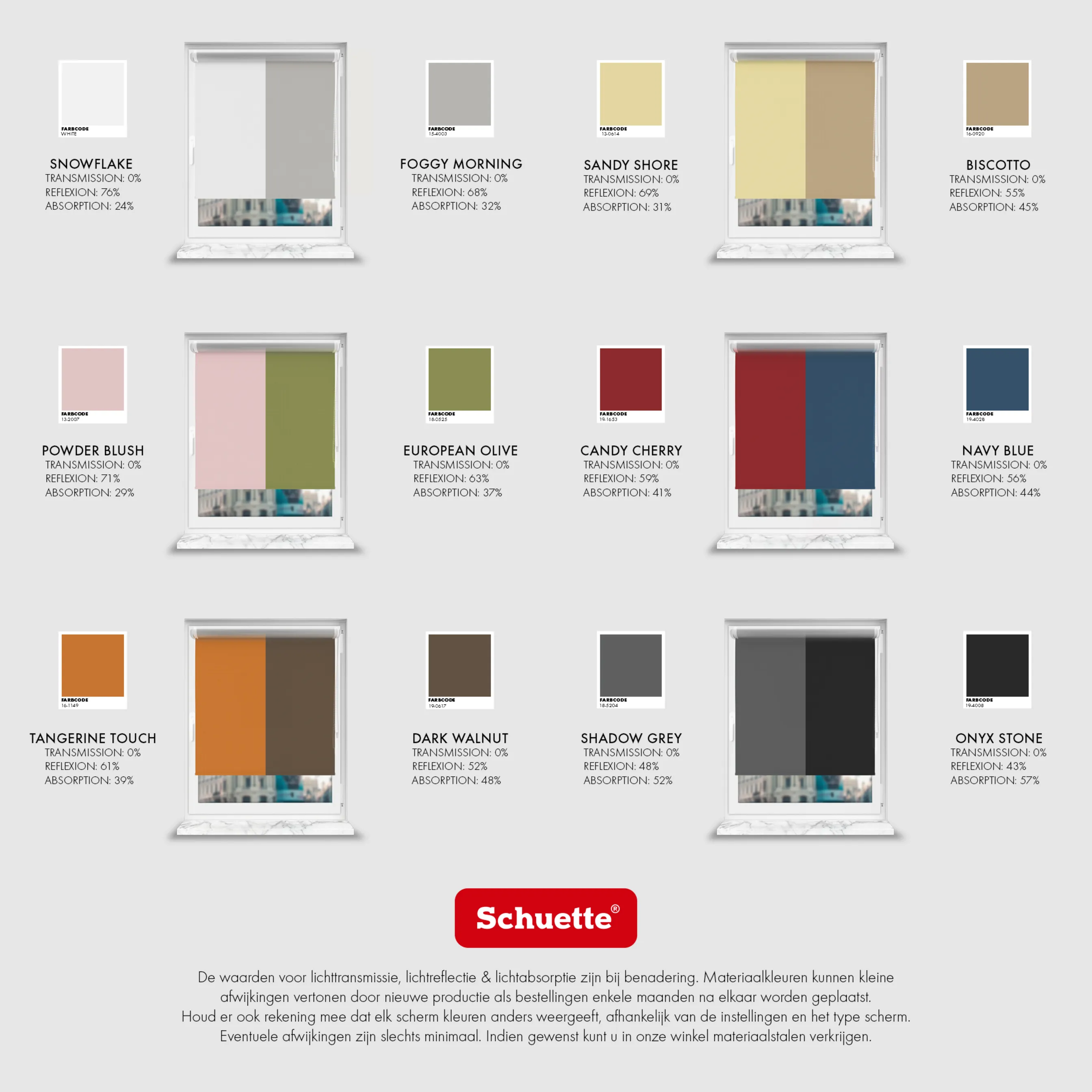 Schuette® Rollo Stoffmuster • Thermo Blackout Kollektion: Shadow Grey (Grau)