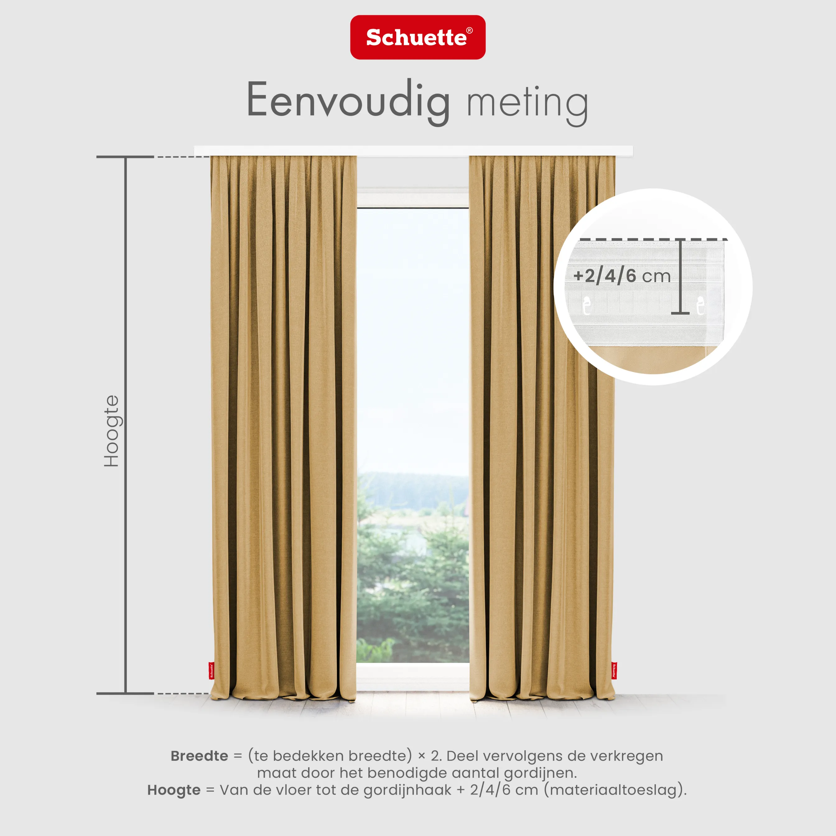 Schuette® Verdunkelungs-Vorhang Gardine mit Tunnelband nach Maß ● Century Black Kollektion: Tuscan sun (Beige) ● 1 Stück ● Knitterfrei Pflegeleicht Thermo Blickdicht & stark Abdunkelnd