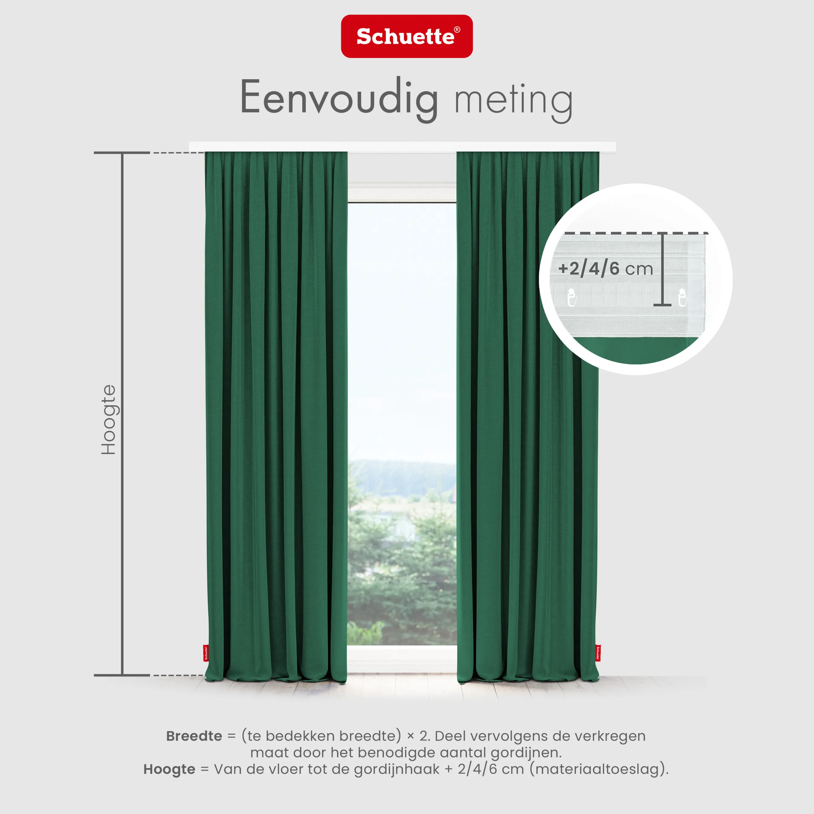 Schuette® Verdunkelungs-Vorhang Gardine mit Tunnelband nach Maß ● Century Black Kollektion: Cactus Bloom (Grün) ● 1 Stück ● Knitterfrei Pflegeleicht Thermo Blickdicht & stark Abdunkelnd