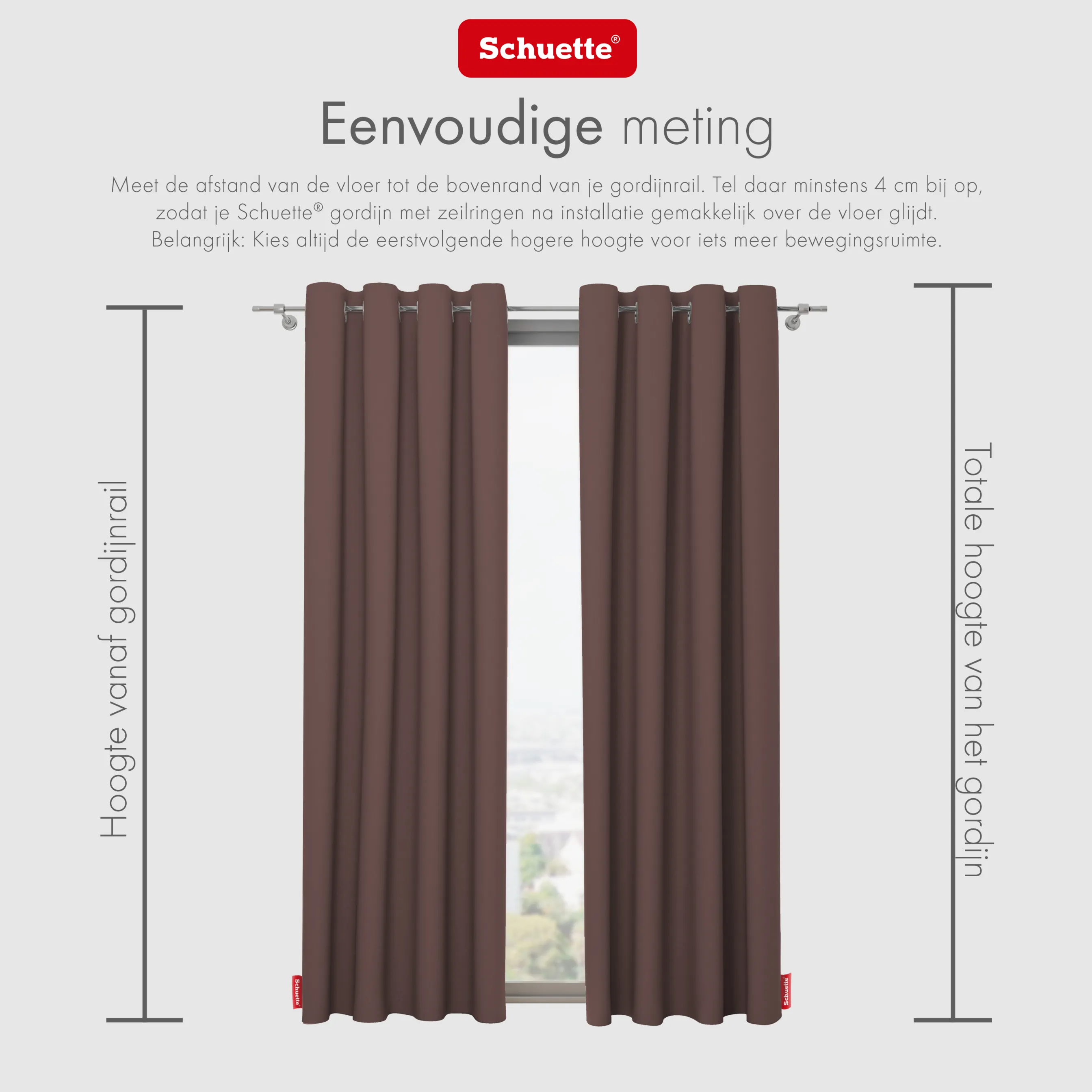 Schuette® Verdunkelungs-Vorhang Gardine mit Tunnelband nach Maß ● Century Black Kollektion: Deep Walnut (Braun) ● 1 Stück ● Knitterfrei Pflegeleicht Thermo Blickdicht & stark Abdunkelnd