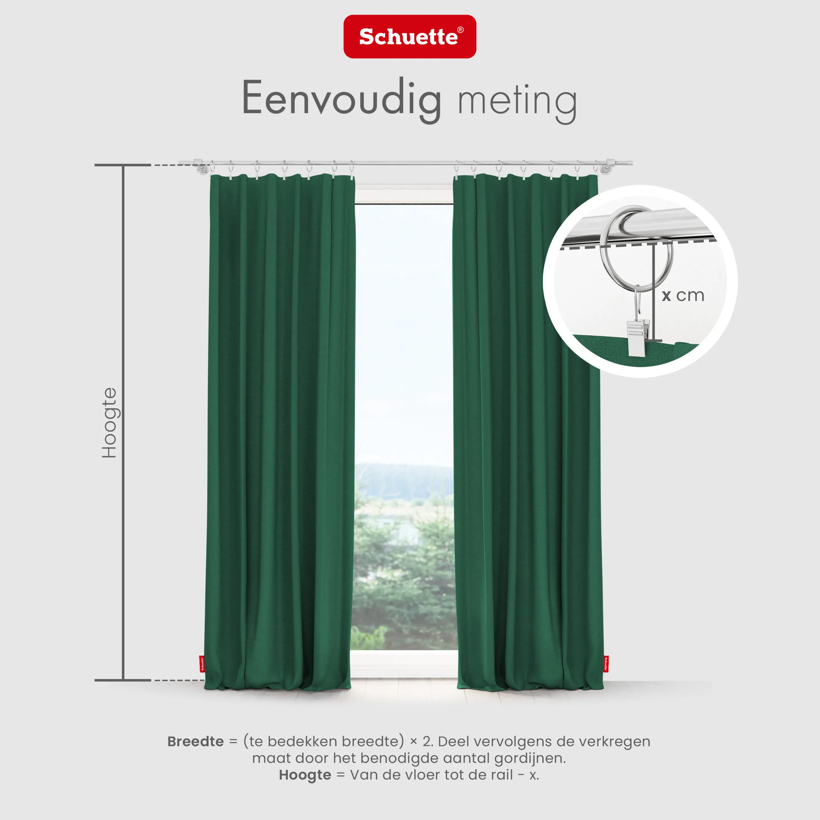 Schuette® Verdunkelungs-Vorhang Gardine mit Tunnelband nach Maß ● Century Black Kollektion: Cactus Bloom (Grün) ● 1 Stück ● Knitterfrei Pflegeleicht Thermo Blickdicht & stark Abdunkelnd