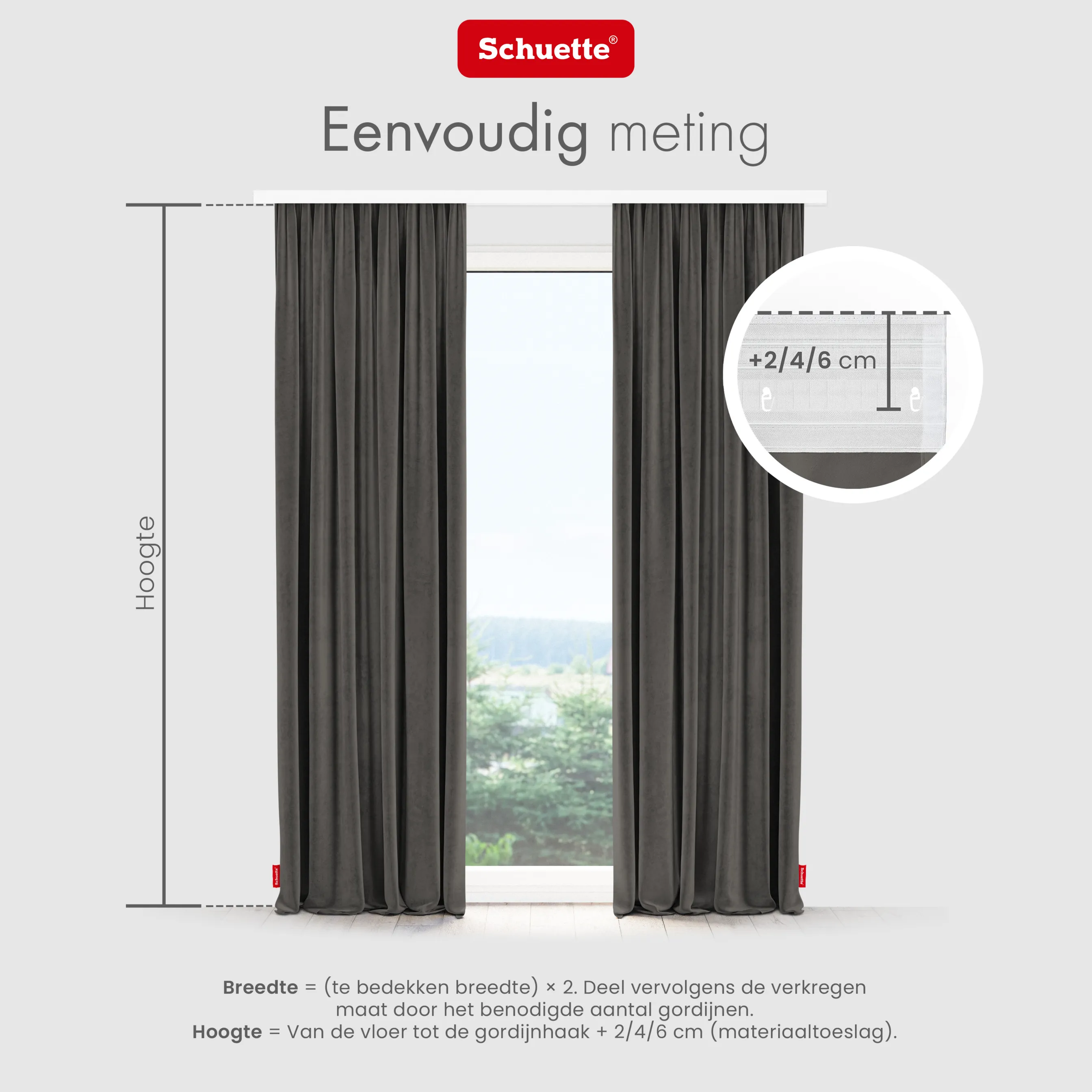 Schuette® Verdunkelungs-Vorhang Gardine mit Tunnelband nach Maß ● Millenium Velvet Kollektion: Great Wolf (Grau) ● 1 Stück ● Knitterfrei Pflegeleicht Thermo Blickdicht & stark Abdunkelnd