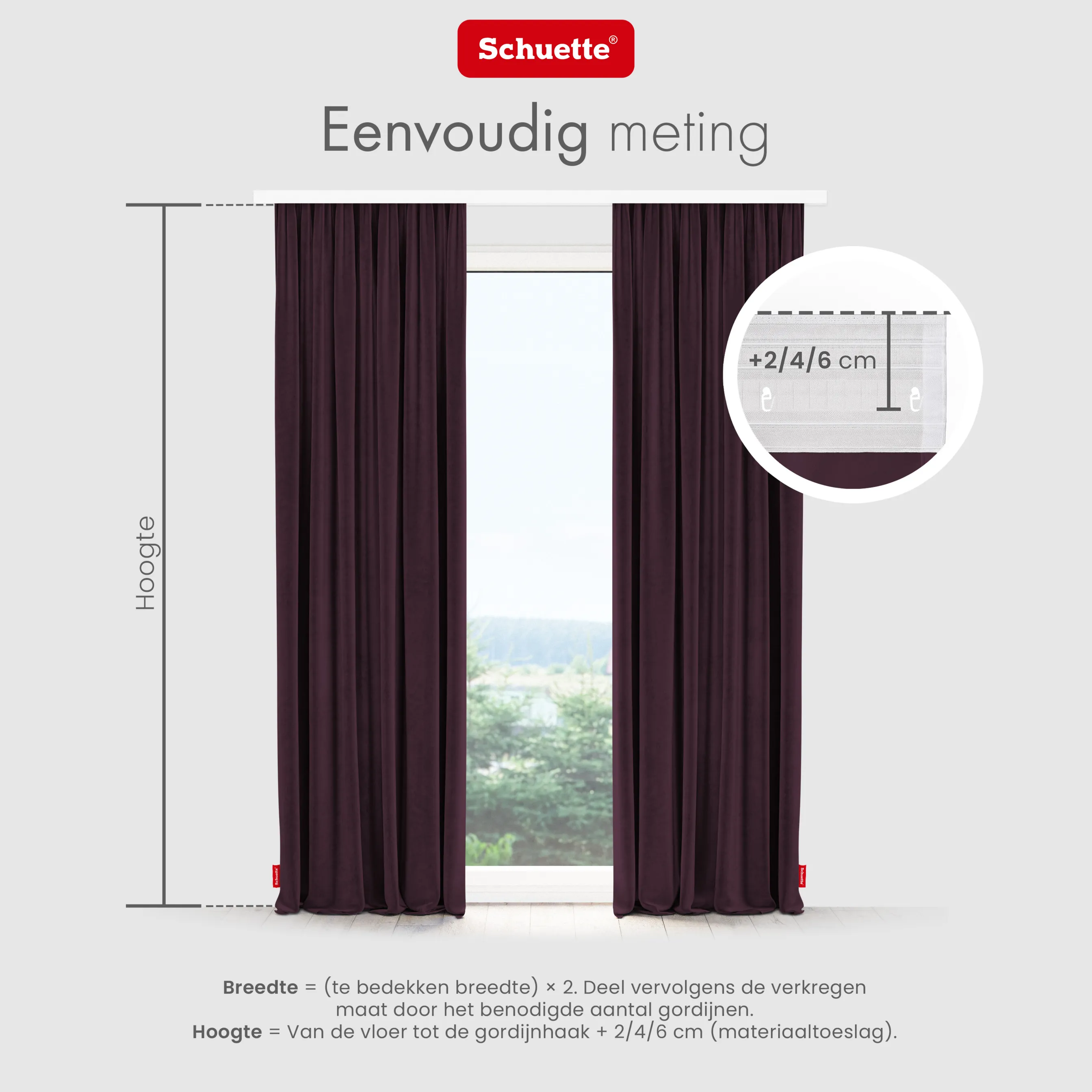 Schuette® Verdunkelungs-Vorhang Gardine mit Tunnelband nach Maß ● Millenium Velvet Kollektion: Plum (Purple) ● 1 Stück ● Knitterfrei Pflegeleicht Thermo Blickdicht & stark Abdunkelnd