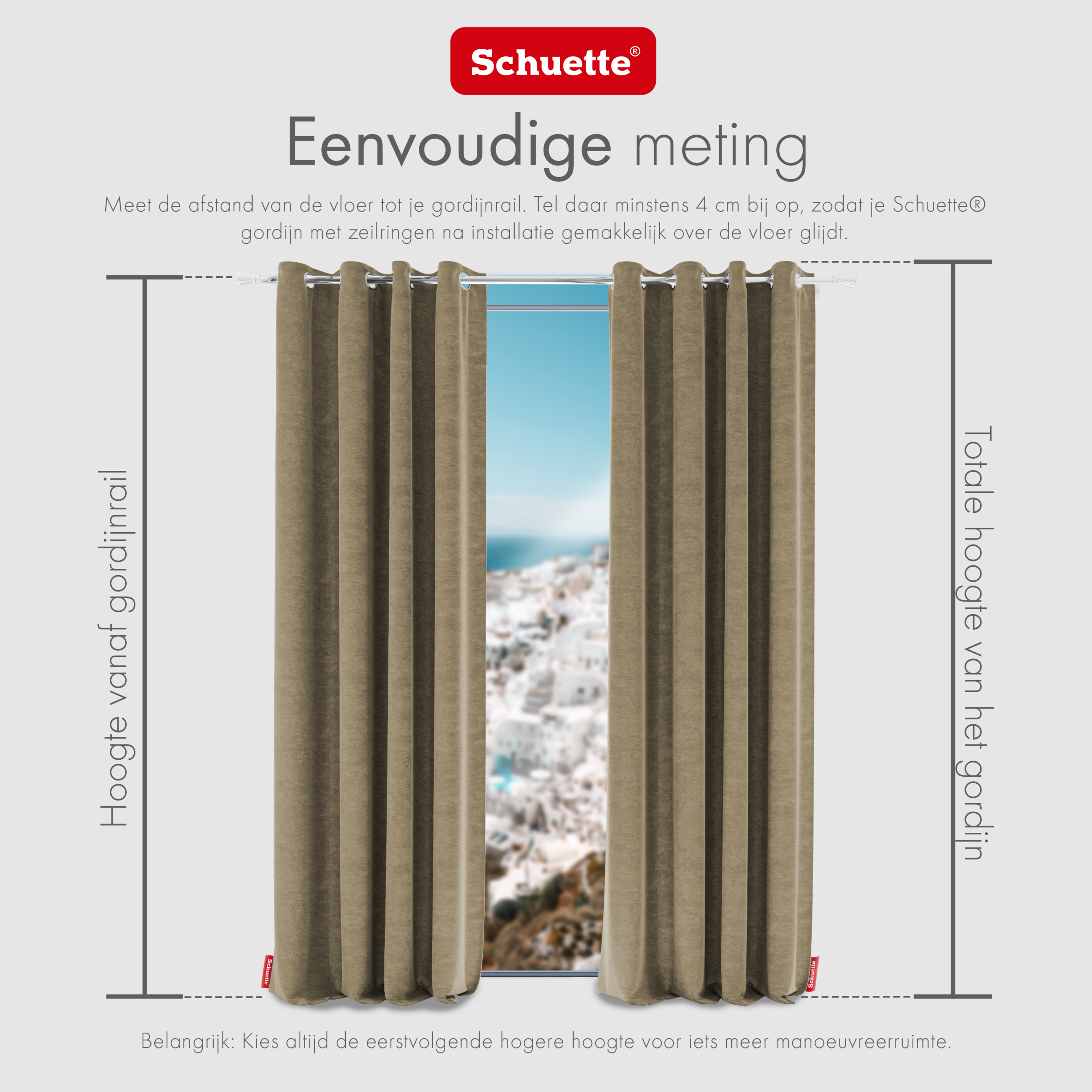 Schuette® Verdunkelungs-Vorhang Gardine mit Ösen nach Maß ● Millenium Velvet Kollektion: Brown Teddy (Beige) ● 1 Stück ● Knitterfrei Pflegeleicht Thermo Blickdicht & stark Abdunkelnd