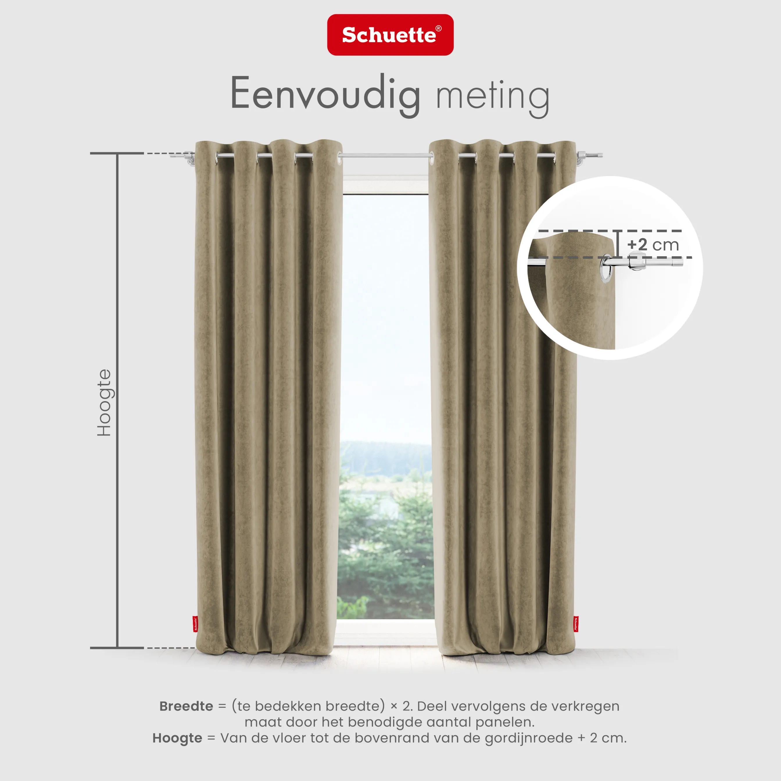 Schuette® Verdunkelungs-Vorhang Gardine mit Ösen nach Maß ● Millenium Velvet Kollektion: Brown Teddy (Beige) ● 1 Stück ● Knitterfrei Pflegeleicht Thermo Blickdicht & stark Abdunkelnd