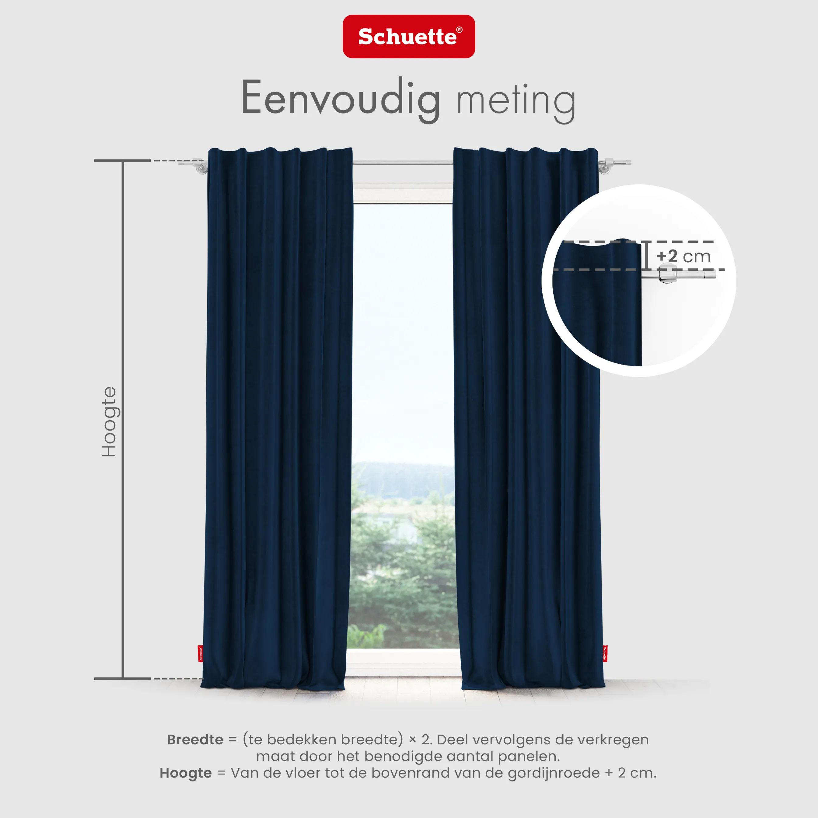 Schuette® Verdunkelungs-Vorhang Gardine mit Tunnelband nach Maß ● Millenium Velvet Kollektion: Royal Blue (Blau) ● 1 Stück ● Knitterfrei Pflegeleicht Thermo Blickdicht & stark Abdunkelnd