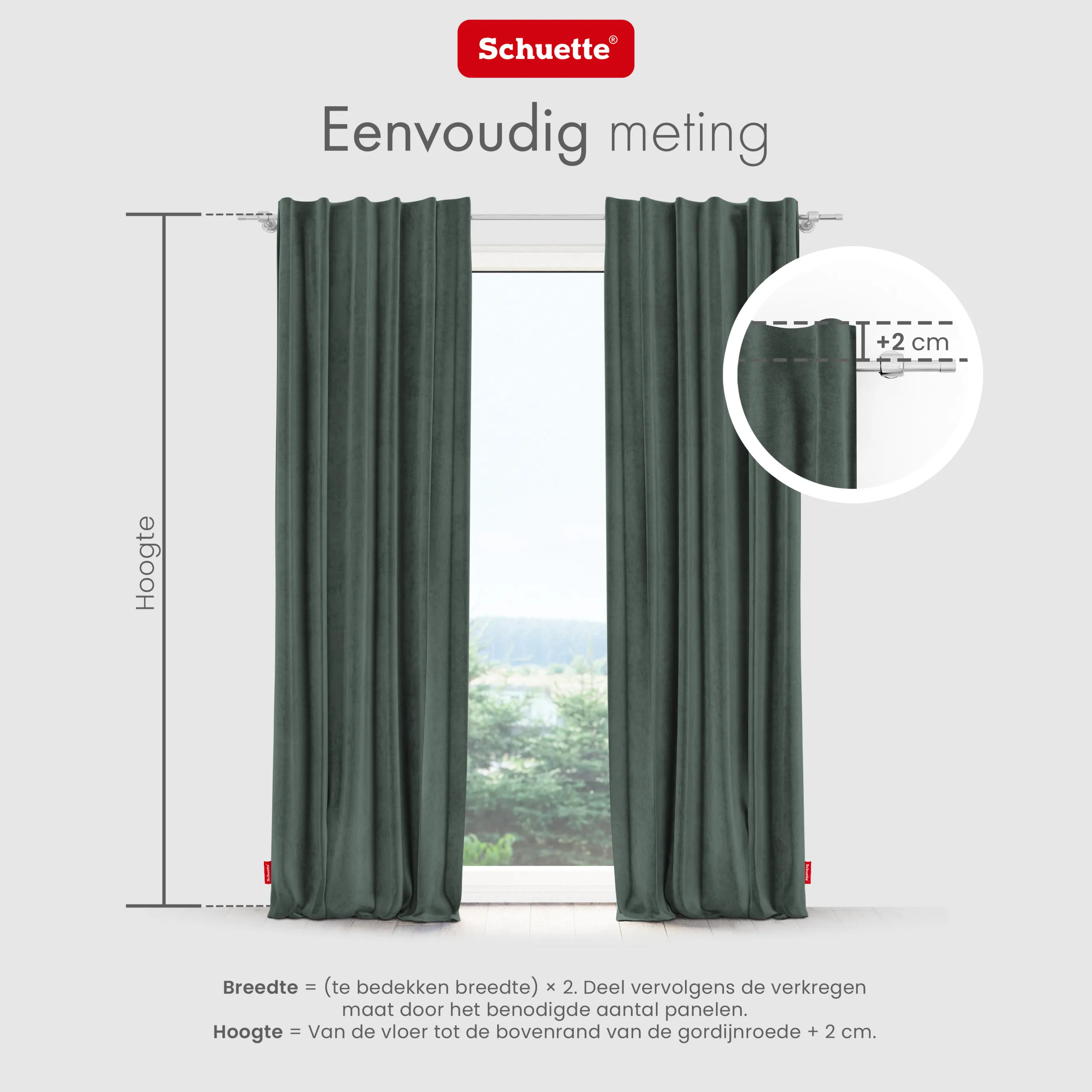 Schuette® Verdunkelungs-Vorhang Gardine mit Tunnelband nach Maß ● Millenium Velvet Kollektion: Isle of Pines (Dunkelgrün) ● 1 Stück ● Knitterfrei Pflegeleicht Thermo Blickdicht & stark Abdunkelnd