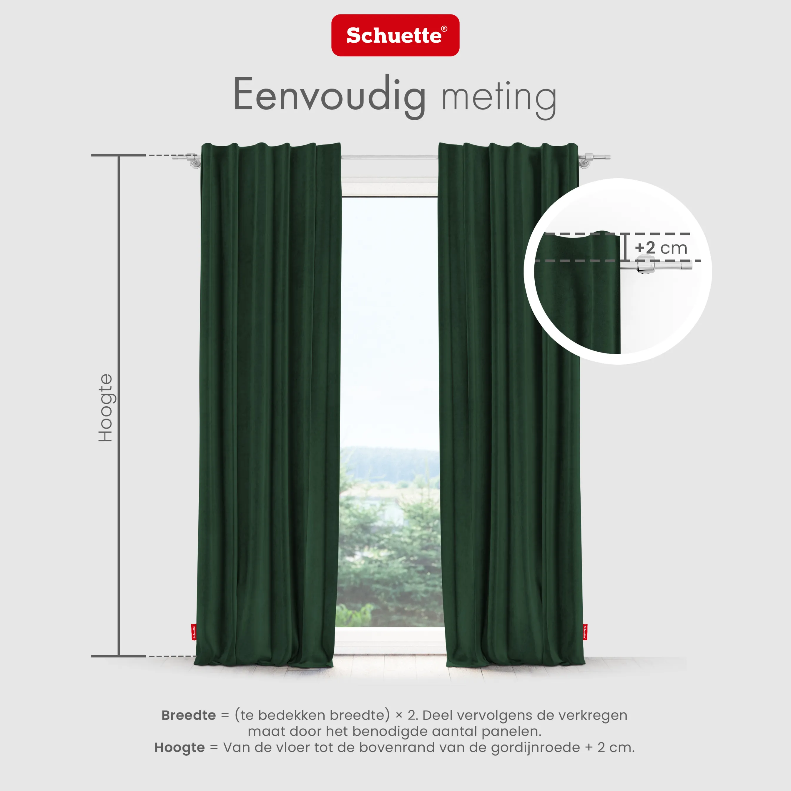 Schuette® Verdunkelungs-Vorhang Gardine mit Tunnelband nach Maß ● Millenium Velvet Kollektion: Dark Forest (Dunkelgrün) ● 1 Stück ● Knitterfrei Pflegeleicht Thermo Blickdicht & stark Abdunkelnd