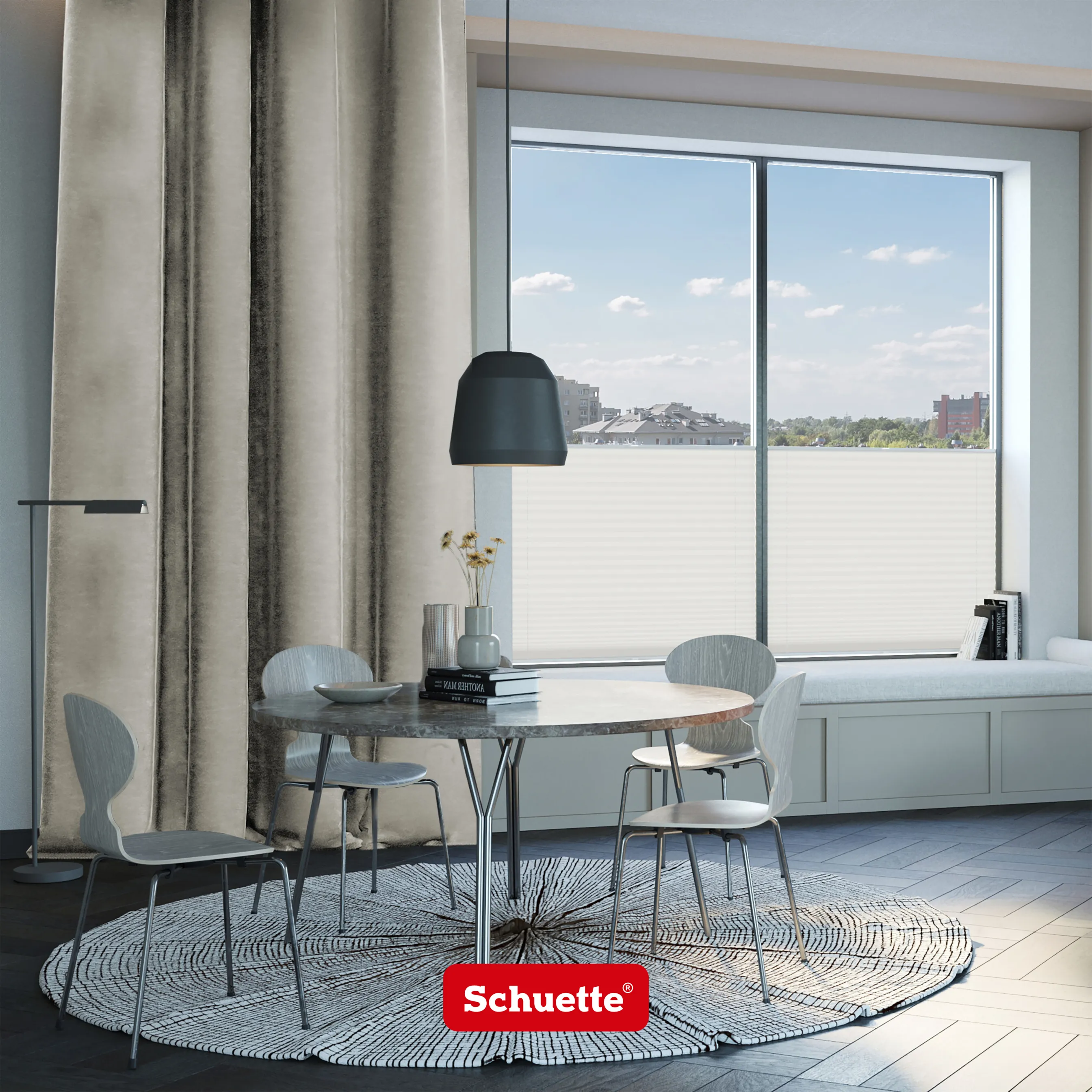 Schuette® Verdunkelungs-Vorhang Gardine mit Tunnelband nach Maß ● Millenium Velvet Kollektion: Grey Goose (Beige) ● 1 Stück ● Knitterfrei Pflegeleicht Thermo Blickdicht & stark Abdunkelnd