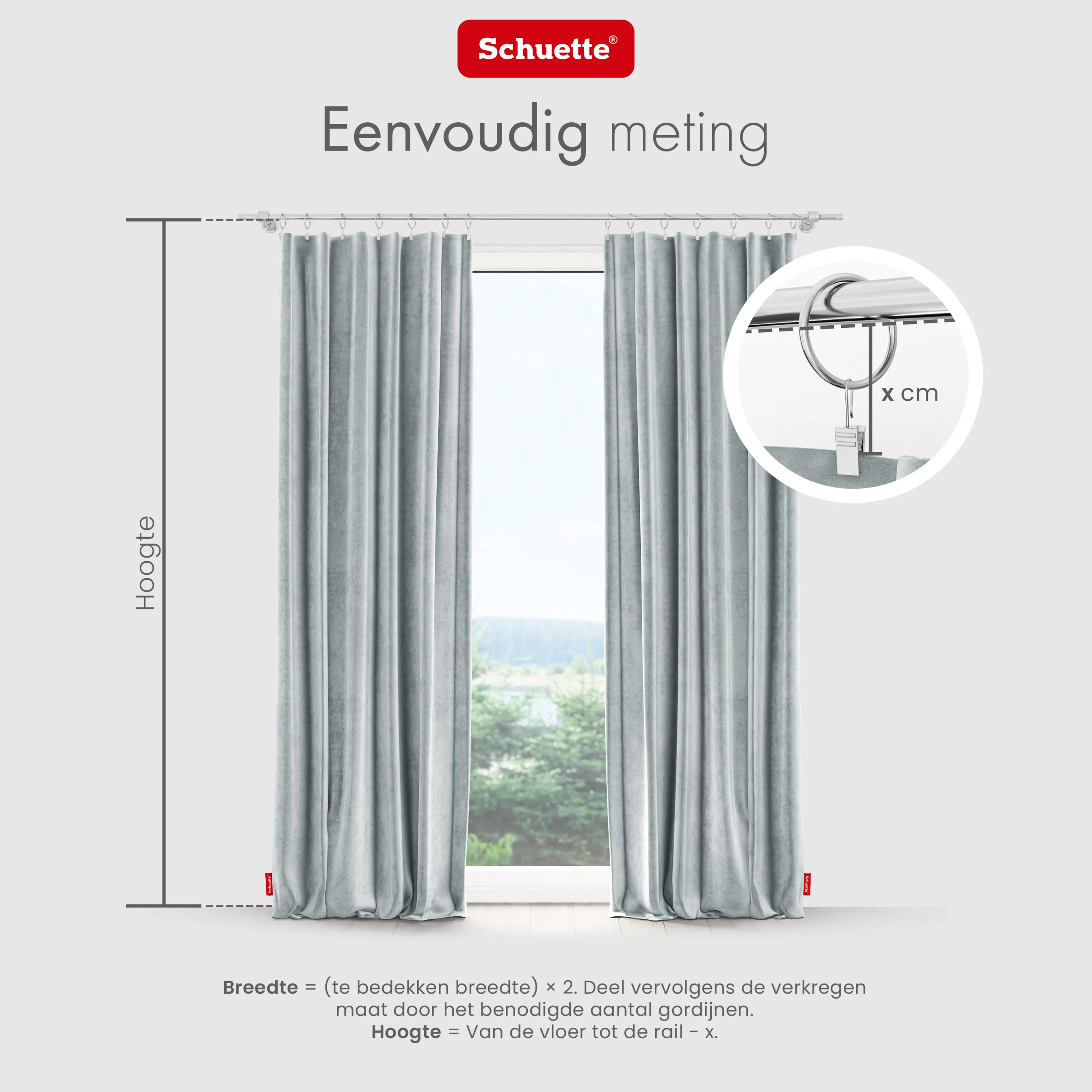 Schuette® Verdunkelungs-Vorhang Gardine mit Tunnelband nach Maß ● Millenium Velvet Kollektion: Koala Shade (Grau) ● 1 Stück ● Knitterfrei Pflegeleicht Thermo Blickdicht & stark Abdunkelnd