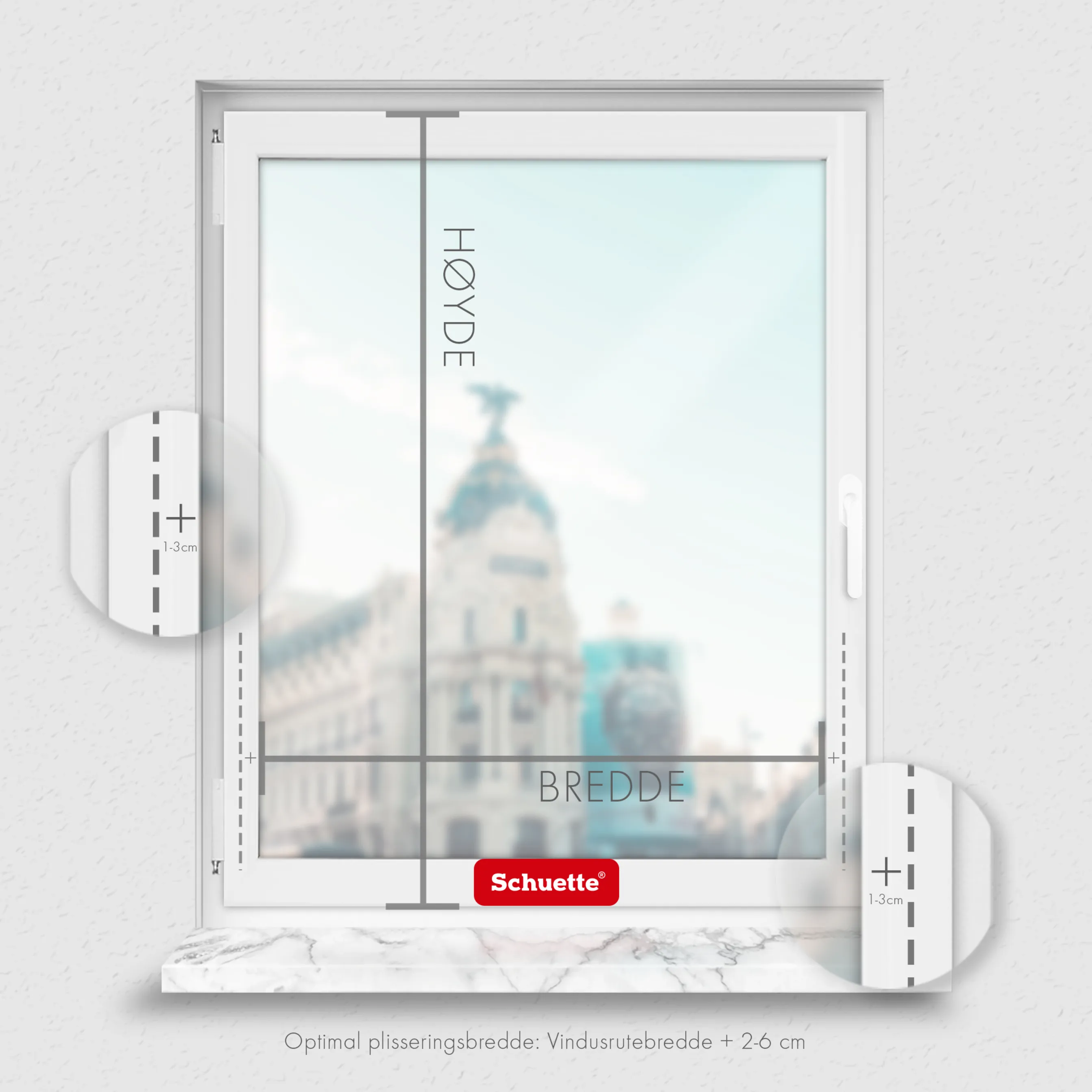 Schuette® Plissee ohne Bohren nach Maß • Suprafix Klemmhalter “Incognito X" • Dolomite Kollektion: Cold Morning (Grau) • Profilfarbe: Eiche