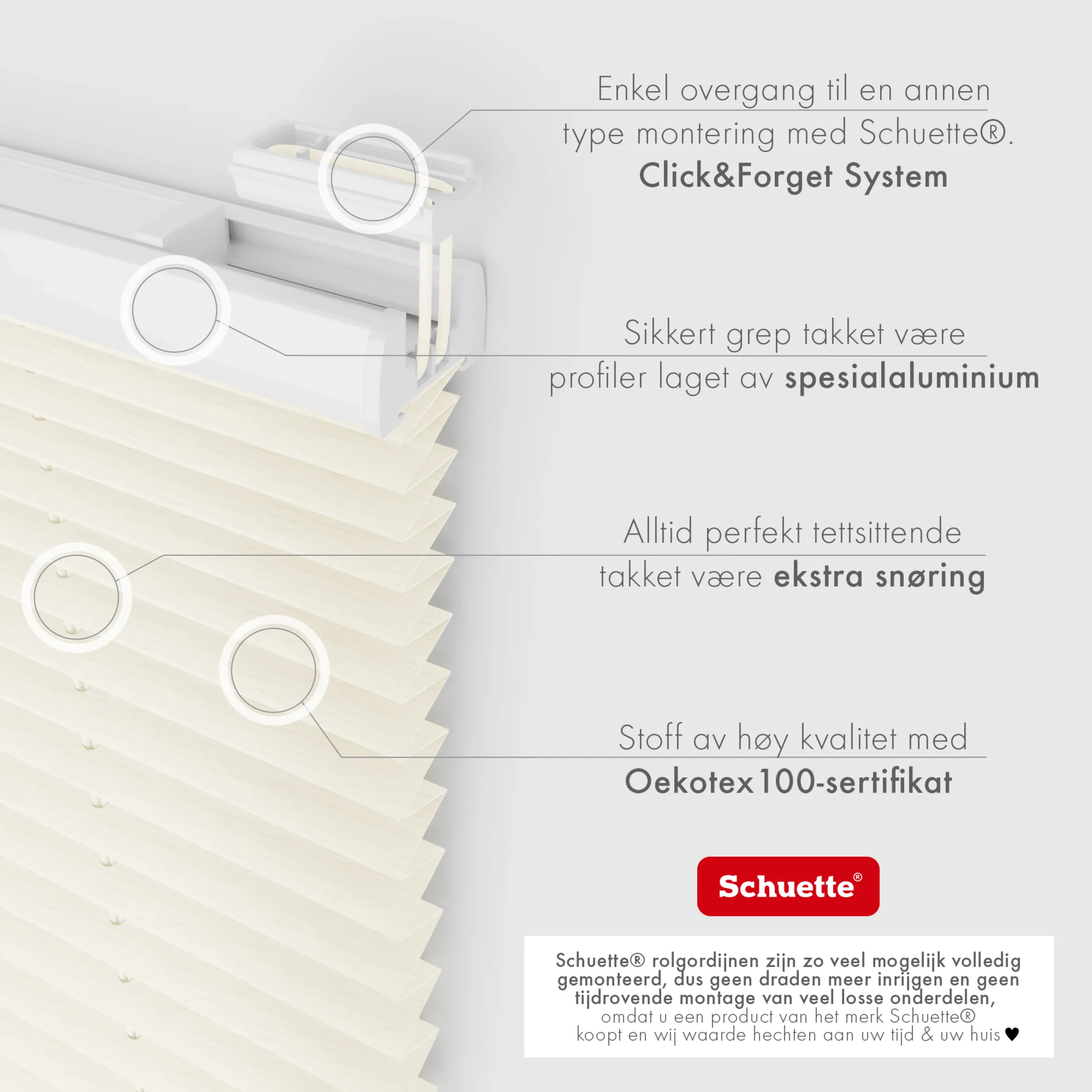 Schuette® Plissee mit Bohren nach Maß • Suprafix "Double 2in1" Schraub- & Klemmhalter • Dolomite Kollektion: Vanilla Sky (Beige) • Profilfarbe: Silber