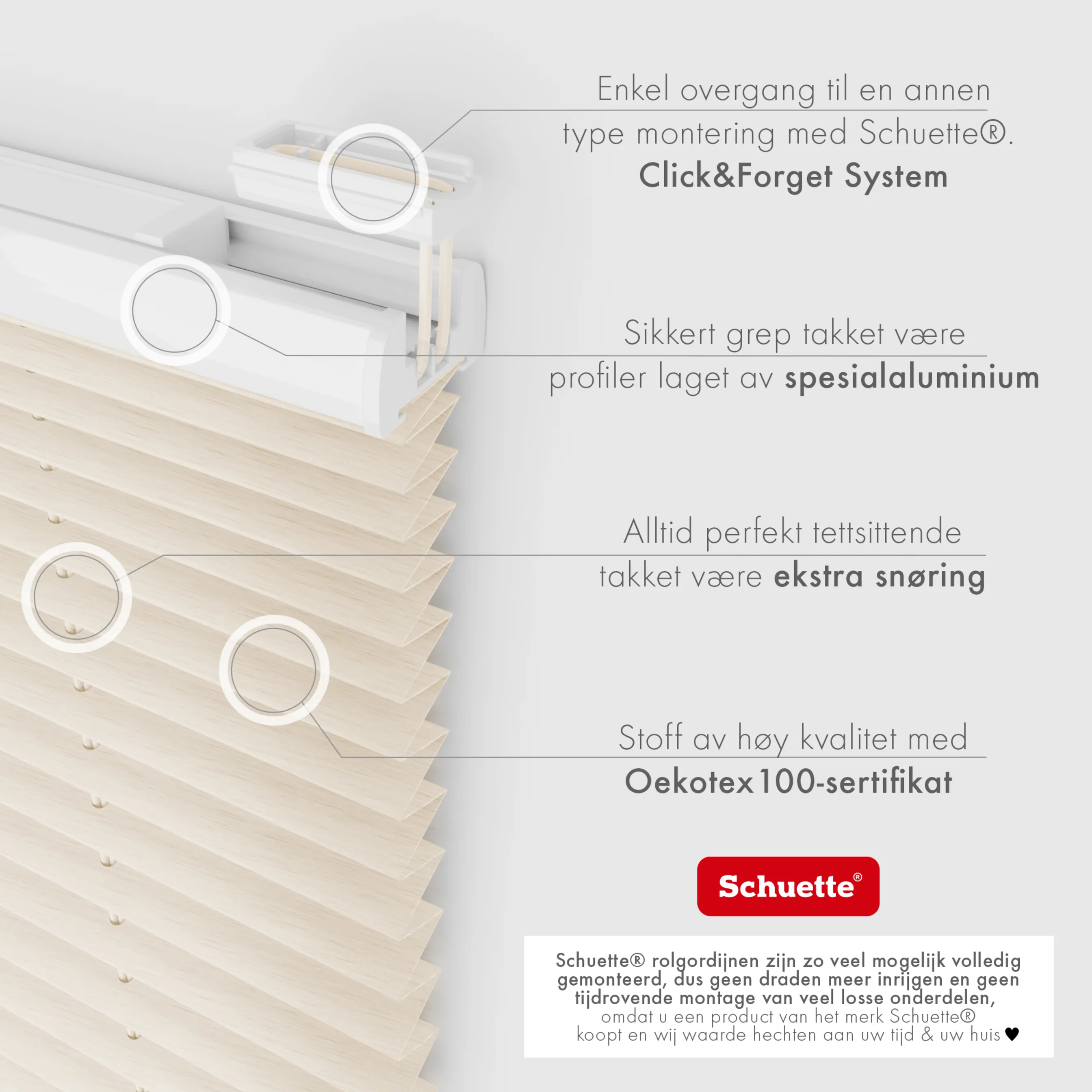 Schuette® Plissee mit Bohren nach Maß • Suprafix "Double 2in1" Schraub- & Klemmhalter • Dolomite Kollektion: Wet Stand (Beige) • Profilfarbe: Braun