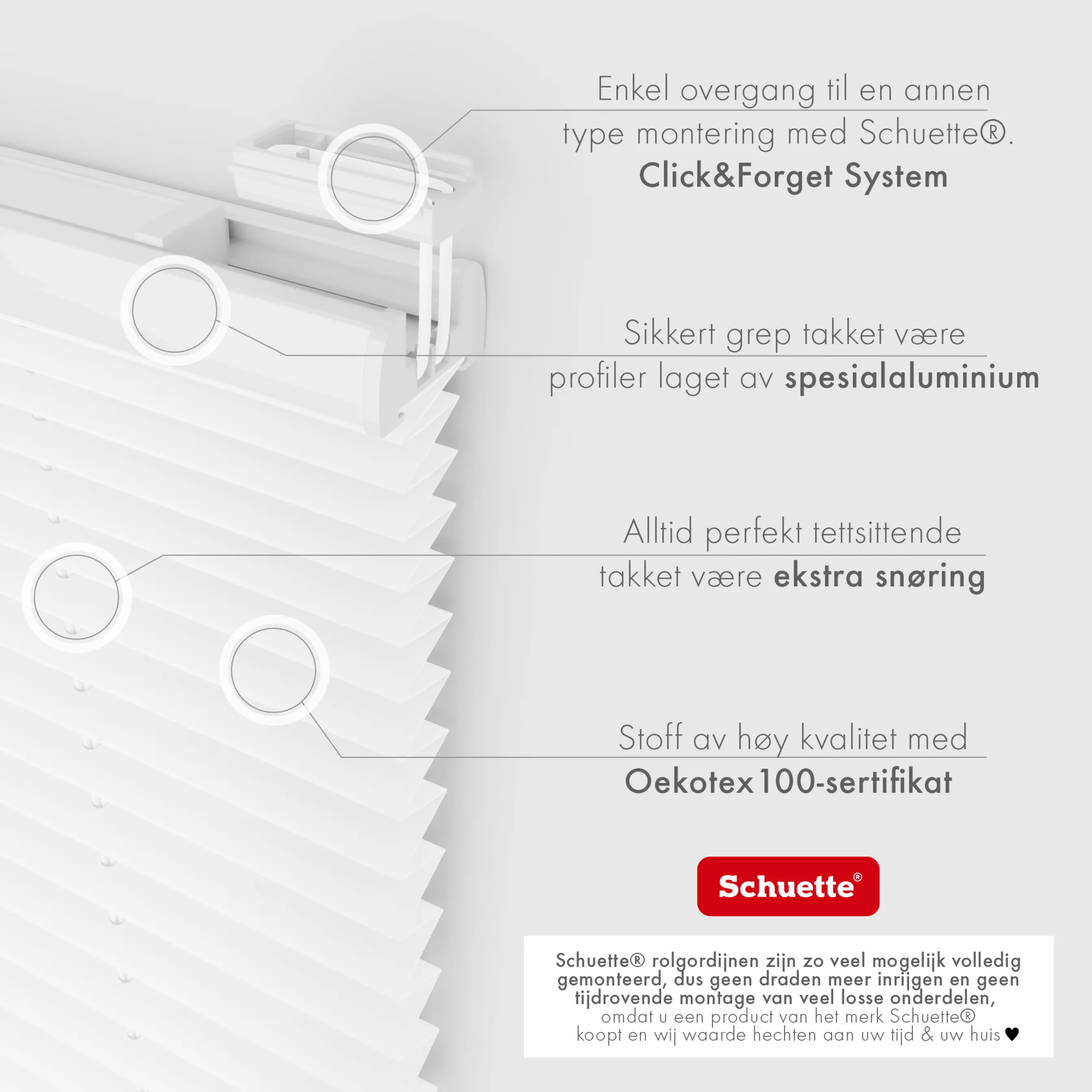 Schuette® Dachfenster Plissee nach Maß • Premium Kollektion: White Day (Weiß) • Profilfarbe: Silber