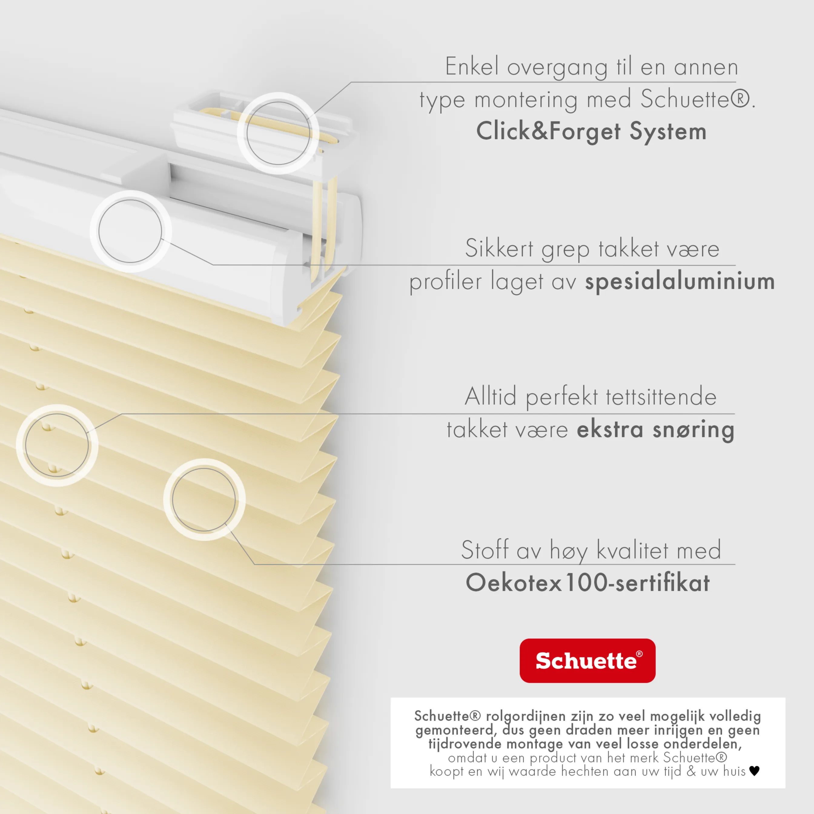 Schuette® Plissee mit Bohren nach Maß • Suprafix "Double 2in1" Schraub- & Klemmhalter • Premium Kollektion: Sahara's Sand • Profilfarbe: Weiß
