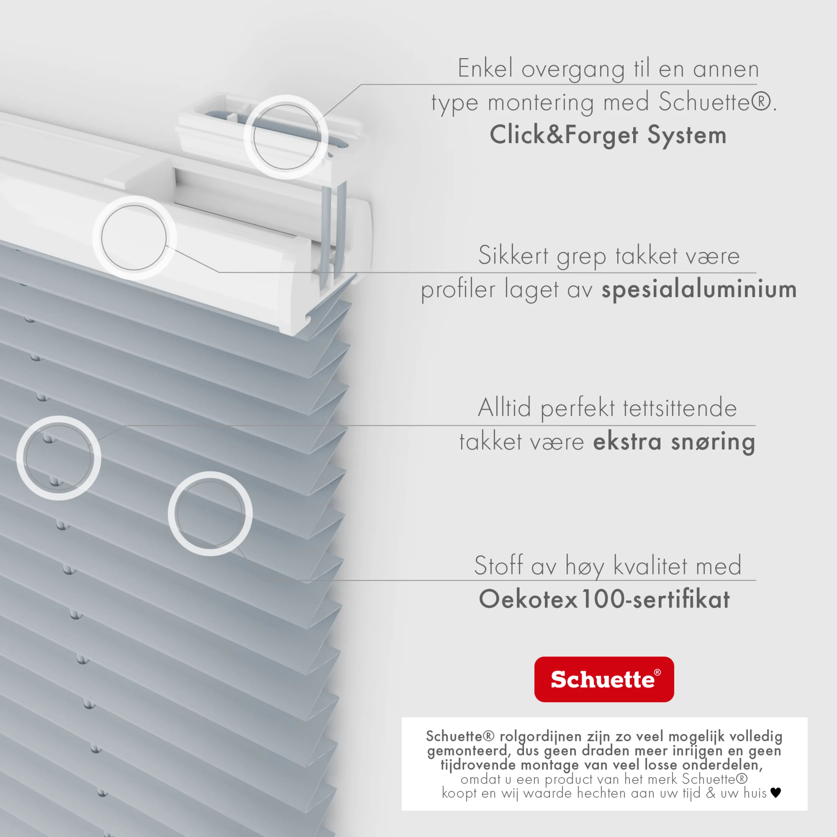 Schuette® Dachfenster Plissee nach Maß • Premium Kollektion: Silver Sonata (Grau) • Profilfarbe: Walnuss