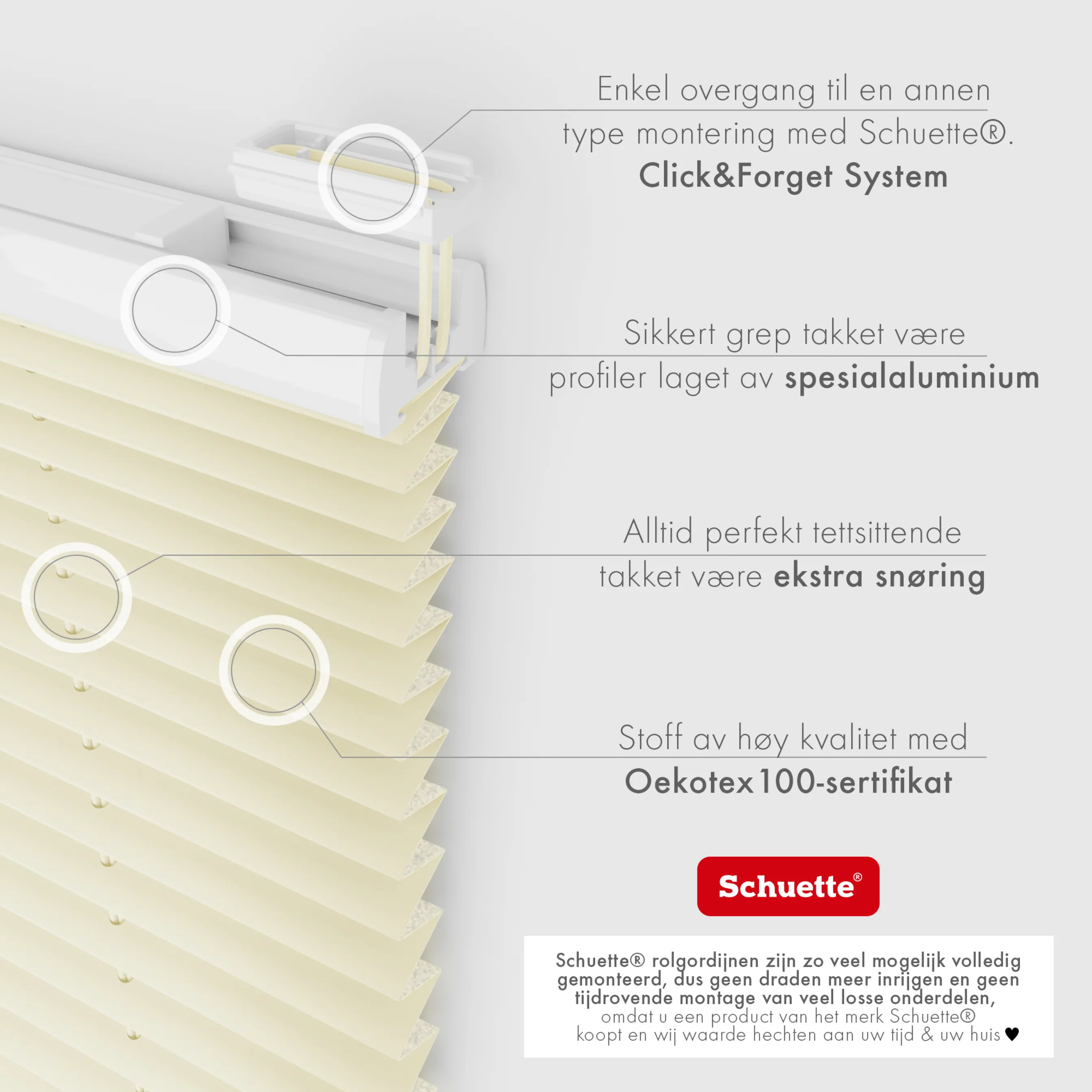 Schuette® Plissee mit Bohren nach Maß • Suprafix "Double 2in1" Schraub- & Klemmhalter • Thermo Kollektion: Sandstone (Beige) • Profilfarbe: Weiß