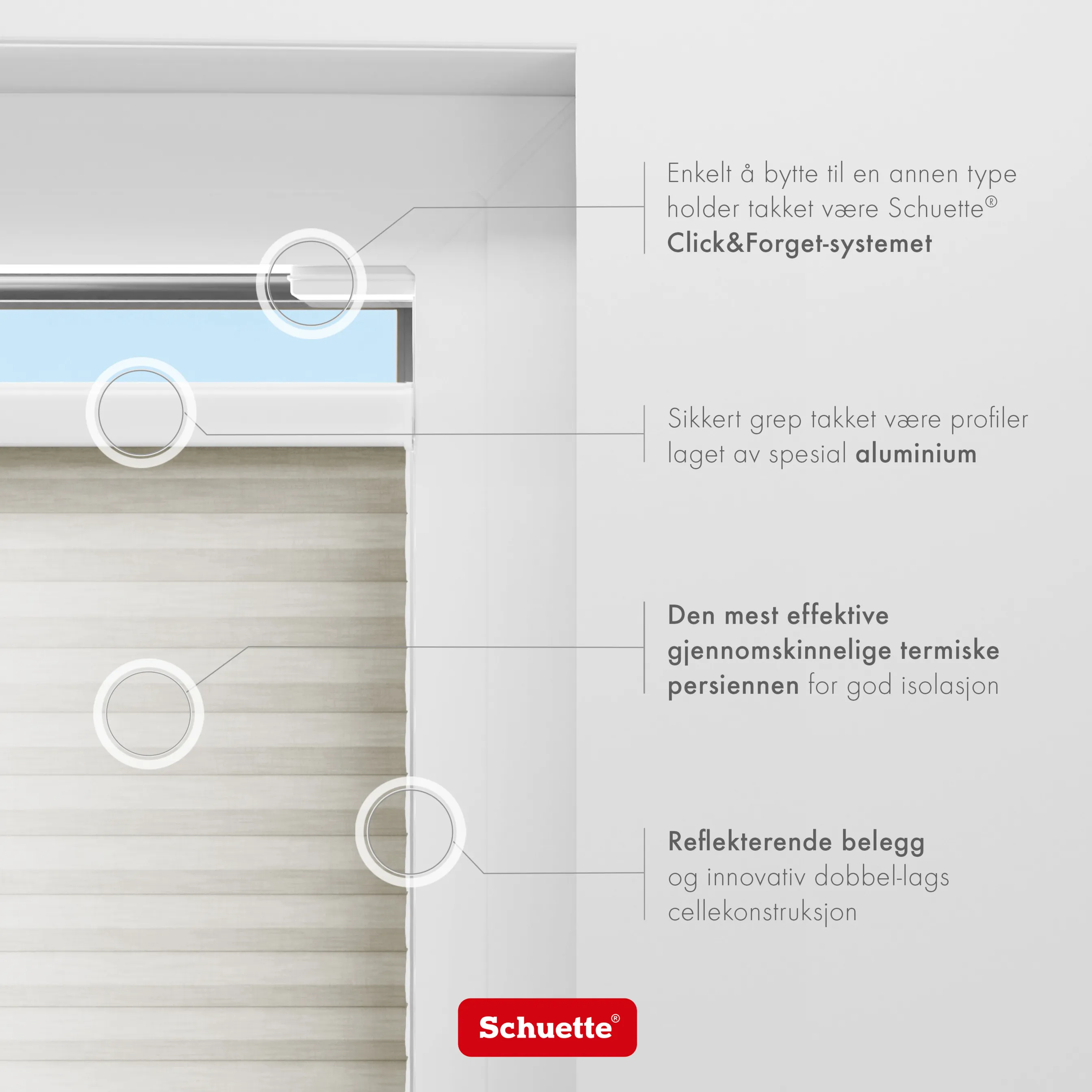 Schuette® Wabenplissee ohne Bohren nach Maß • Suprafix Klemmhalter "X" • Thermo x Honey Kollektion: Chia Later! (Grau) • Profilfarbe: Walnuss