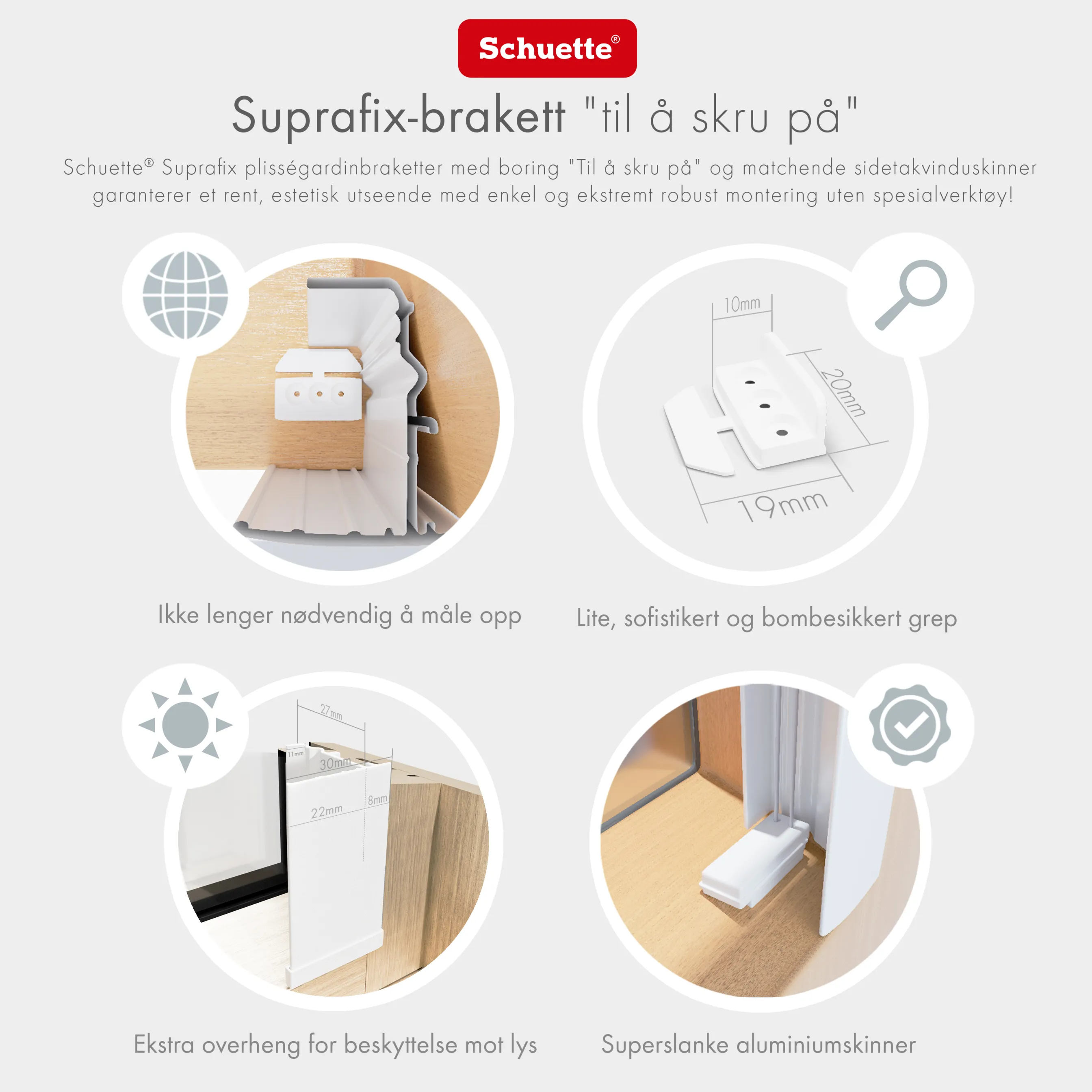 Schuette® Dachfenster Plissee nach Maß • Premium Kollektion: White Day (Weiß) • Profilfarbe: Eiche