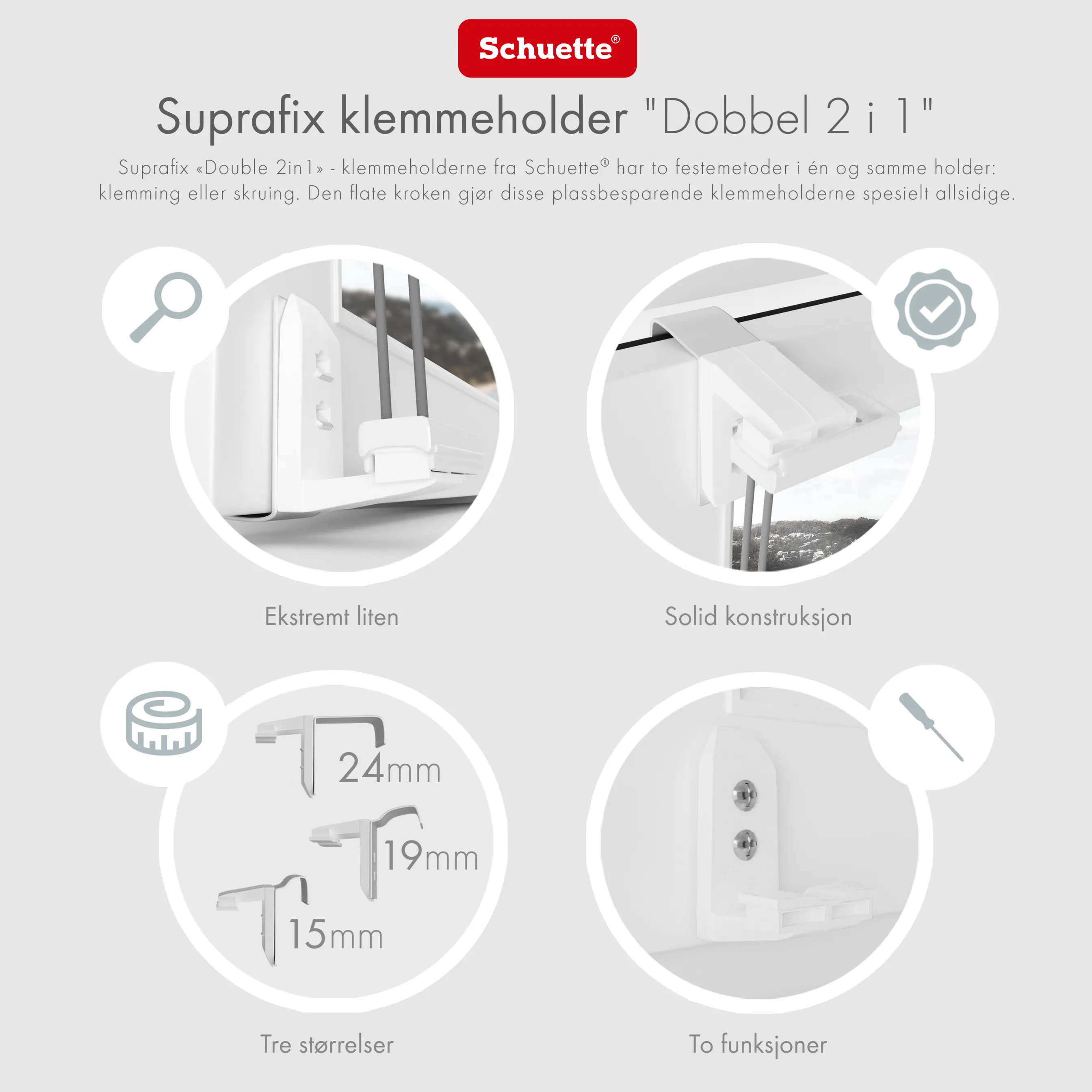 Schuette® Plissee mit Bohren nach Maß • Suprafix "Double 2in1" Schraub- & Klemmhalter • Premium Kollektion: Cove Calm (Taubenblau) • Profilfarbe: Eiche