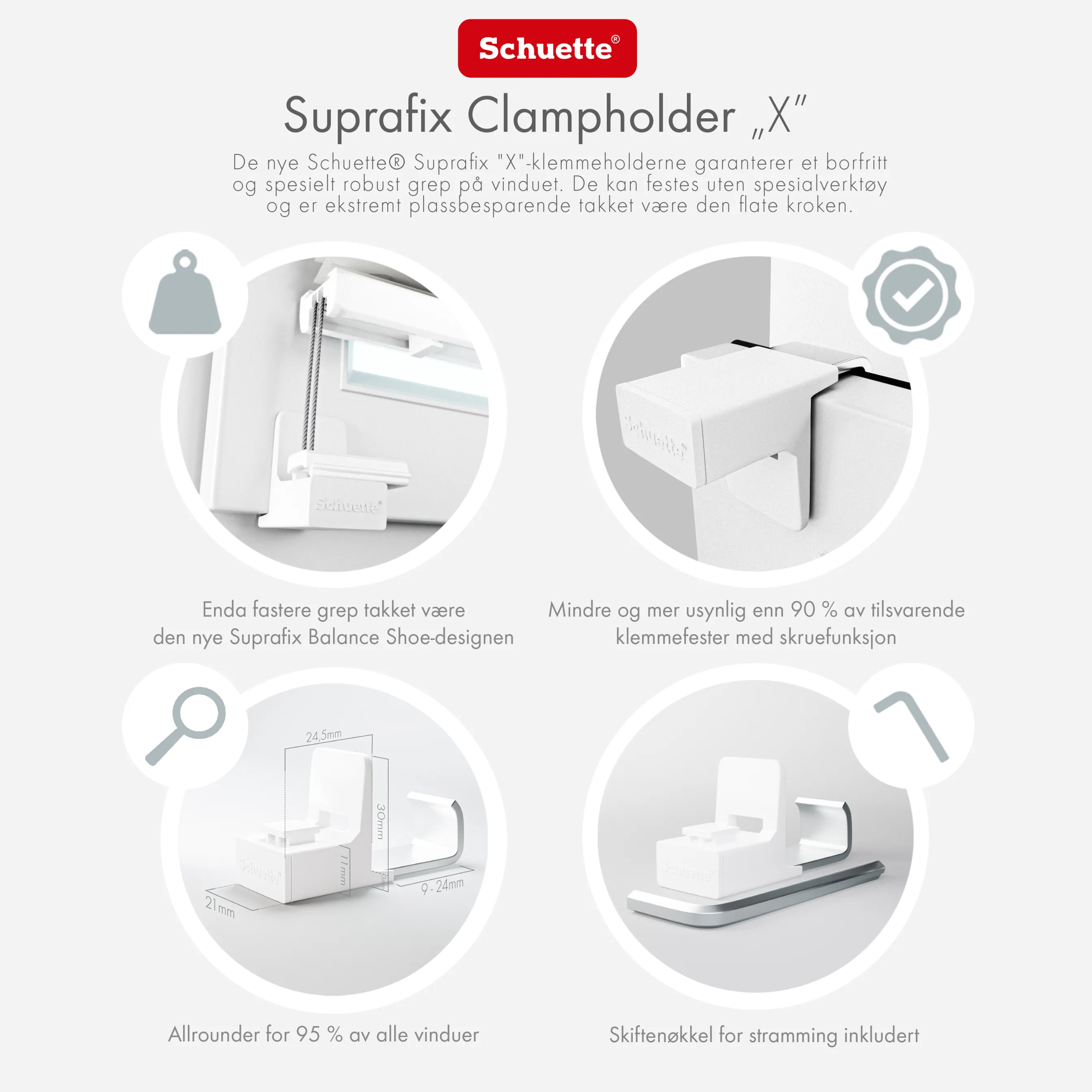 Schuette® Plissee ohne Bohren nach Maß • Suprafix Klemmhalter "X" • Premium Kollektion: A Way Home (Silber) • Profilfarbe: Anthrazit