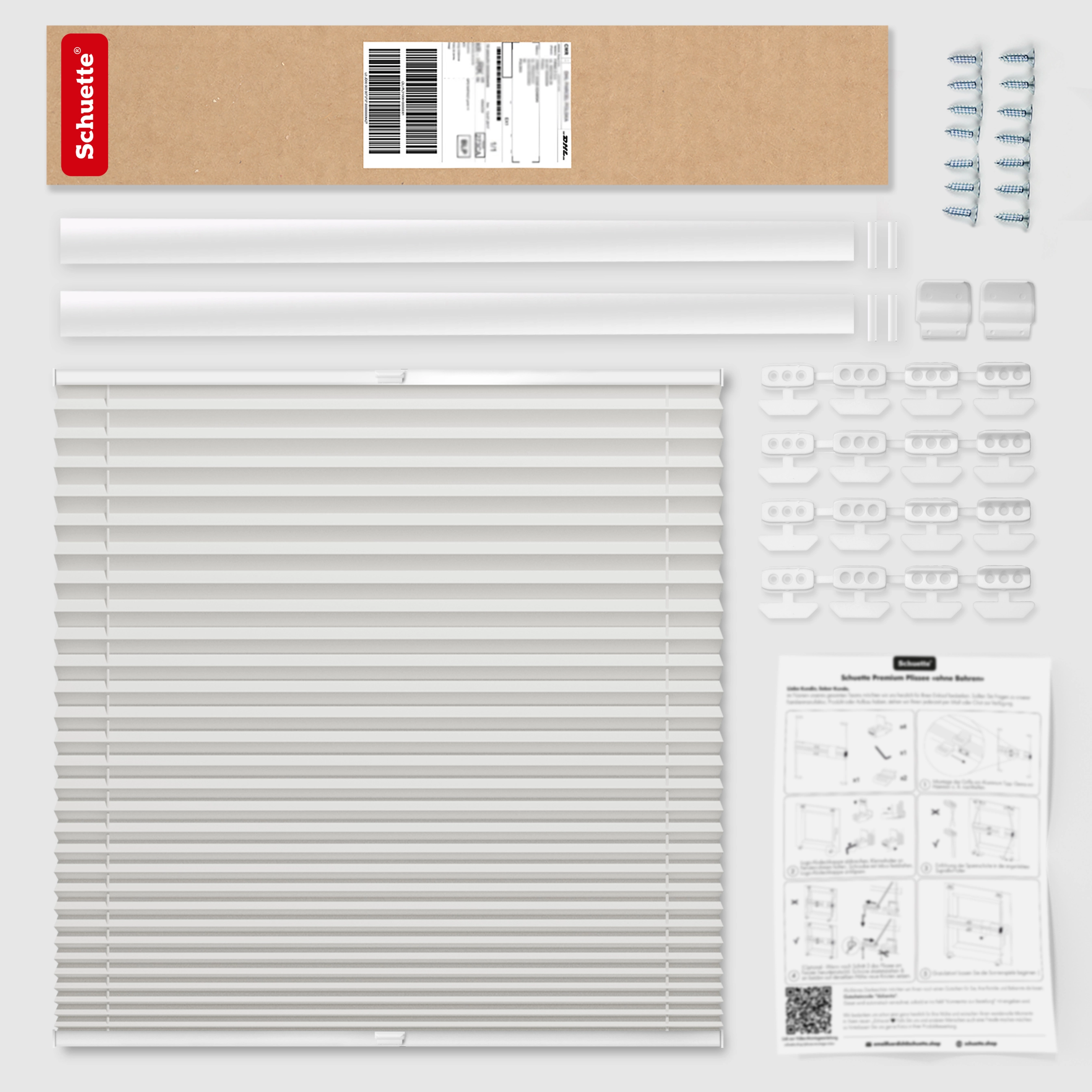 Schuette® Dachfenster Plissee nach Maß • Thermo Kollektion: Spring Cloud (Grau) • Profilfarbe: Weiß