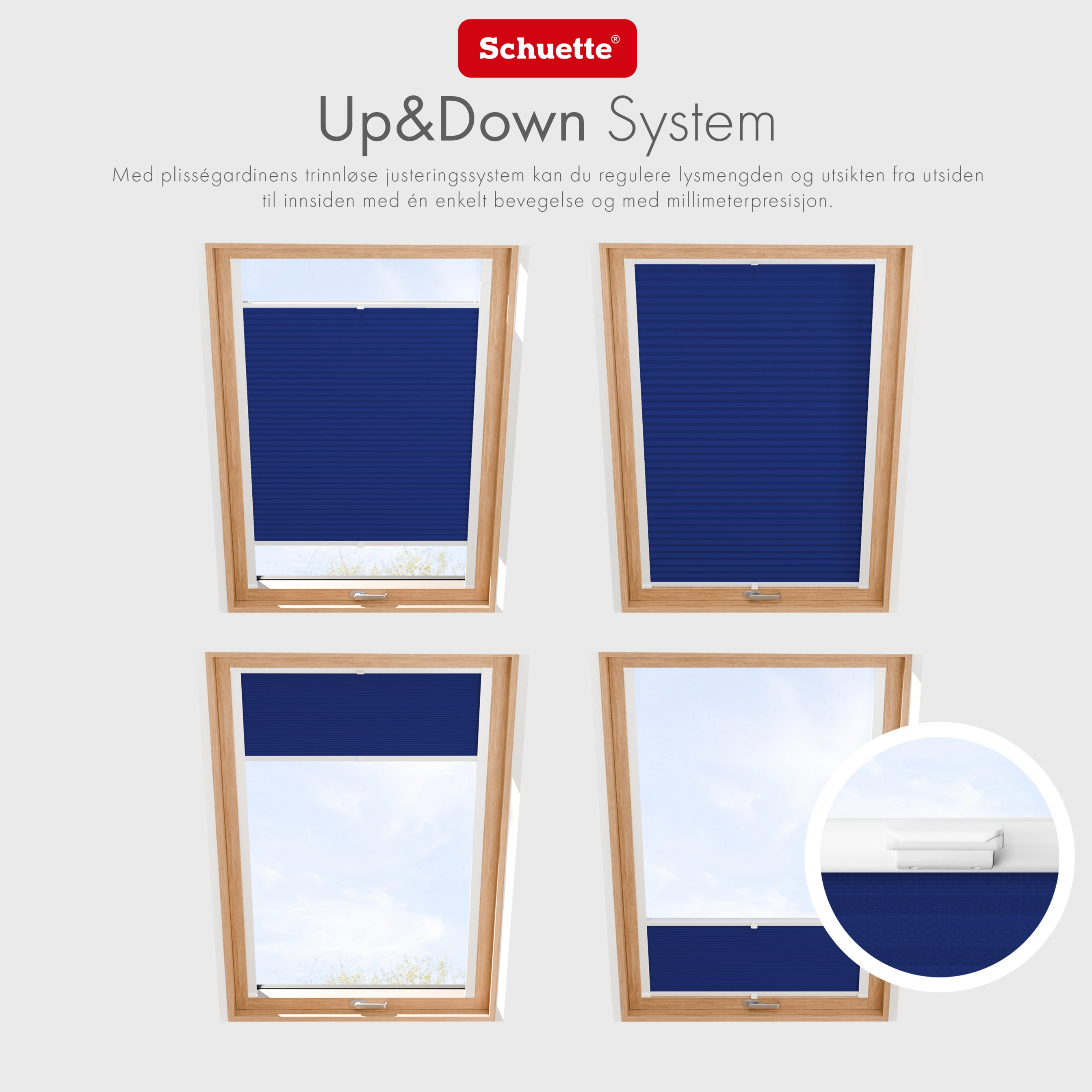 Schuette® Dachfenster Plissee nach Maß • Premium Kollektion: Deep Lagoon (Blau) • Profilfarbe: Weiß