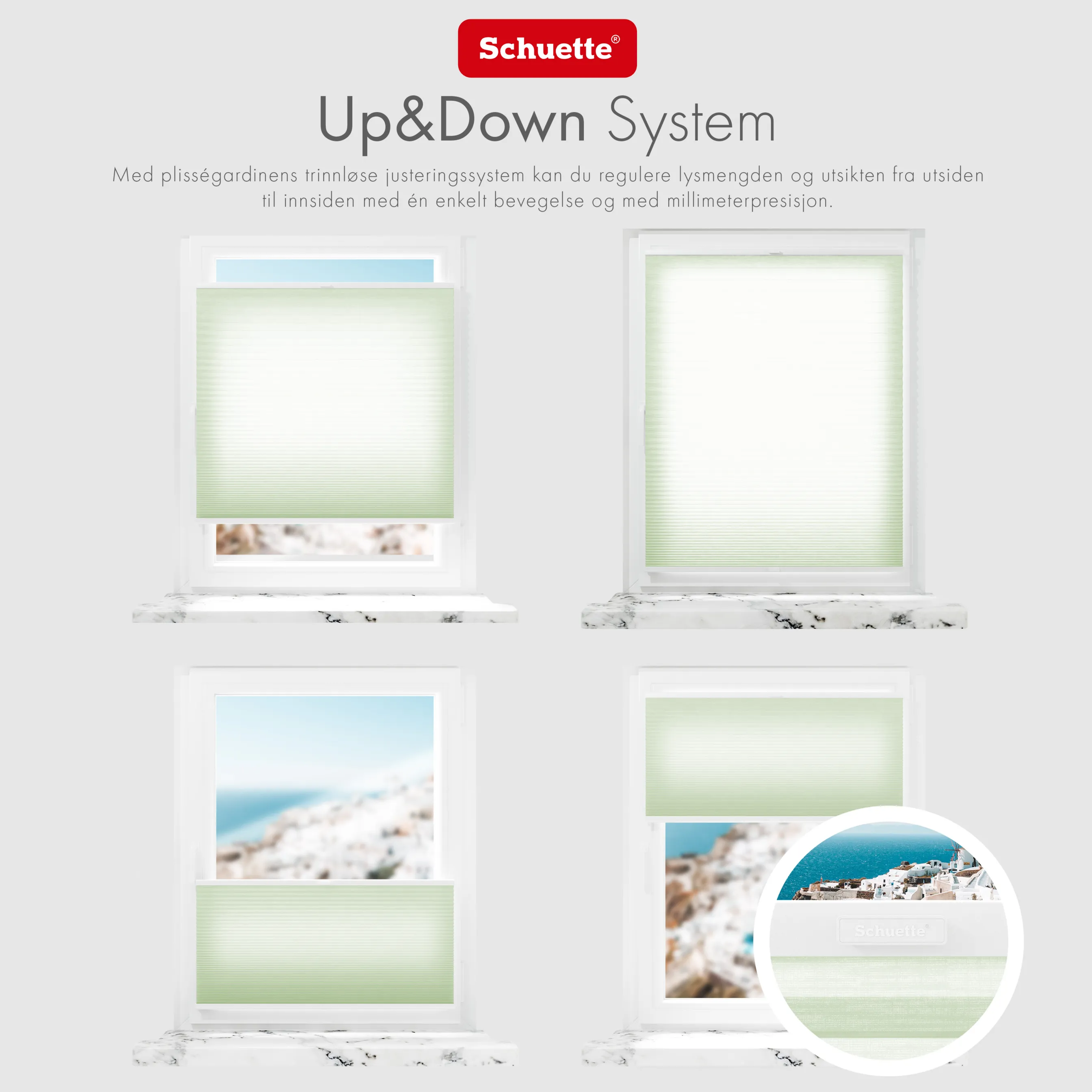 Schuette® Wabenplissee ohne Bohren nach Maß • Suprafix Klemmhalter “Incognito X" • Thermo x Honey Kollektion: Let’s Matcha! (Pastellgrün) • Profilfarbe: Anthrazit