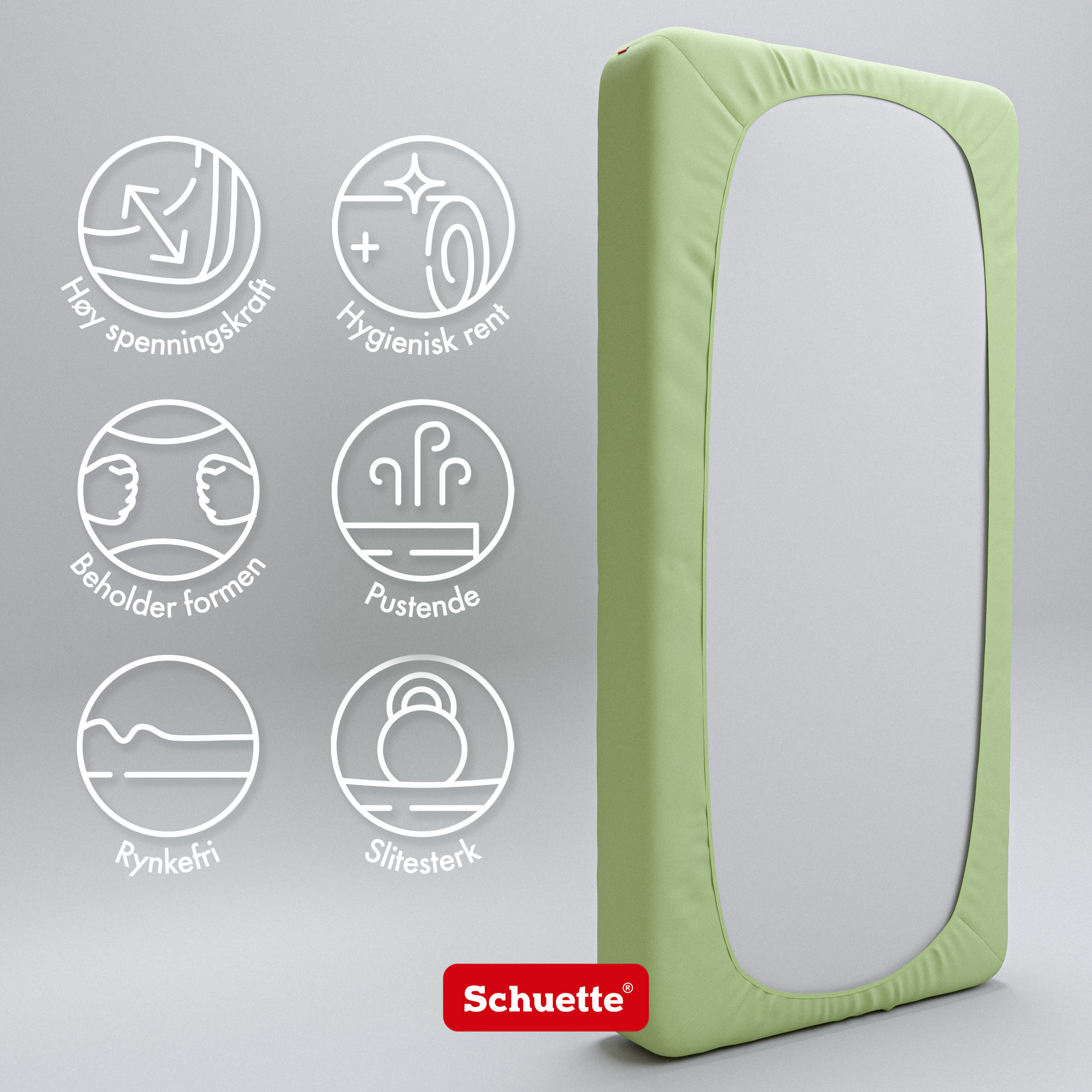 Schuette® Spannbettlaken • 140 x 200 • Wow! Kollektion: Lime Time (Hellgrün) • 100% Superfluff Baumwolle, Blickdicht, Faltenfrei • mit Rundumgummi • Matratzenhöhe bis 20 cm