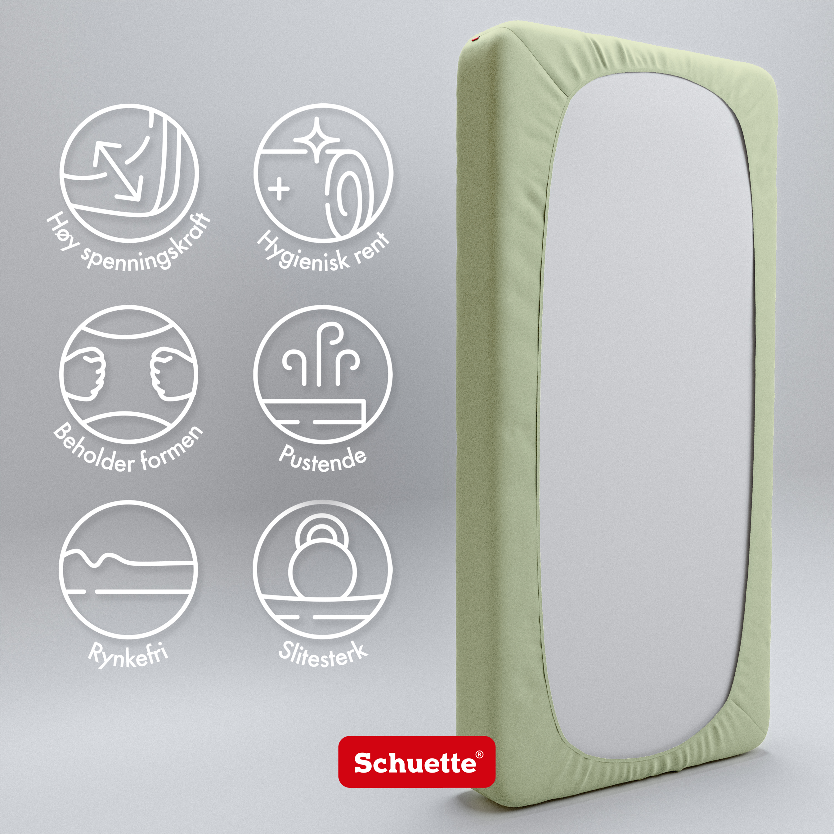 Schuette® Spannbettlaken • 120 x 200 • Wow! Kollektion: Pistachio Scoop (Pastellgrün) • 100% Superfluff Baumwolle, Blickdicht, Faltenfrei • mit Rundumgummi • Matratzenhöhe bis 20 cm
