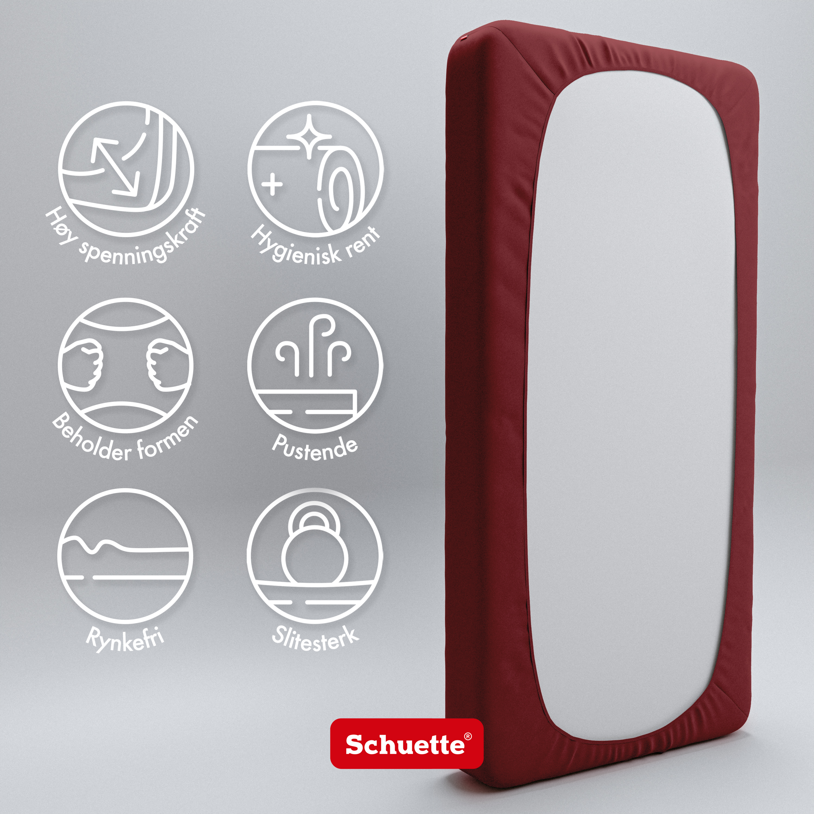 Schuette® Topper Spannbettlaken • 180 x 200 • Wow! Kollektion: Big Apple (Burgunderrot) • 100% Superfluff Baumwolle, Blickdicht, Faltenfrei • mit Rundumgummi • Matratzenhöhe bis 15 cm