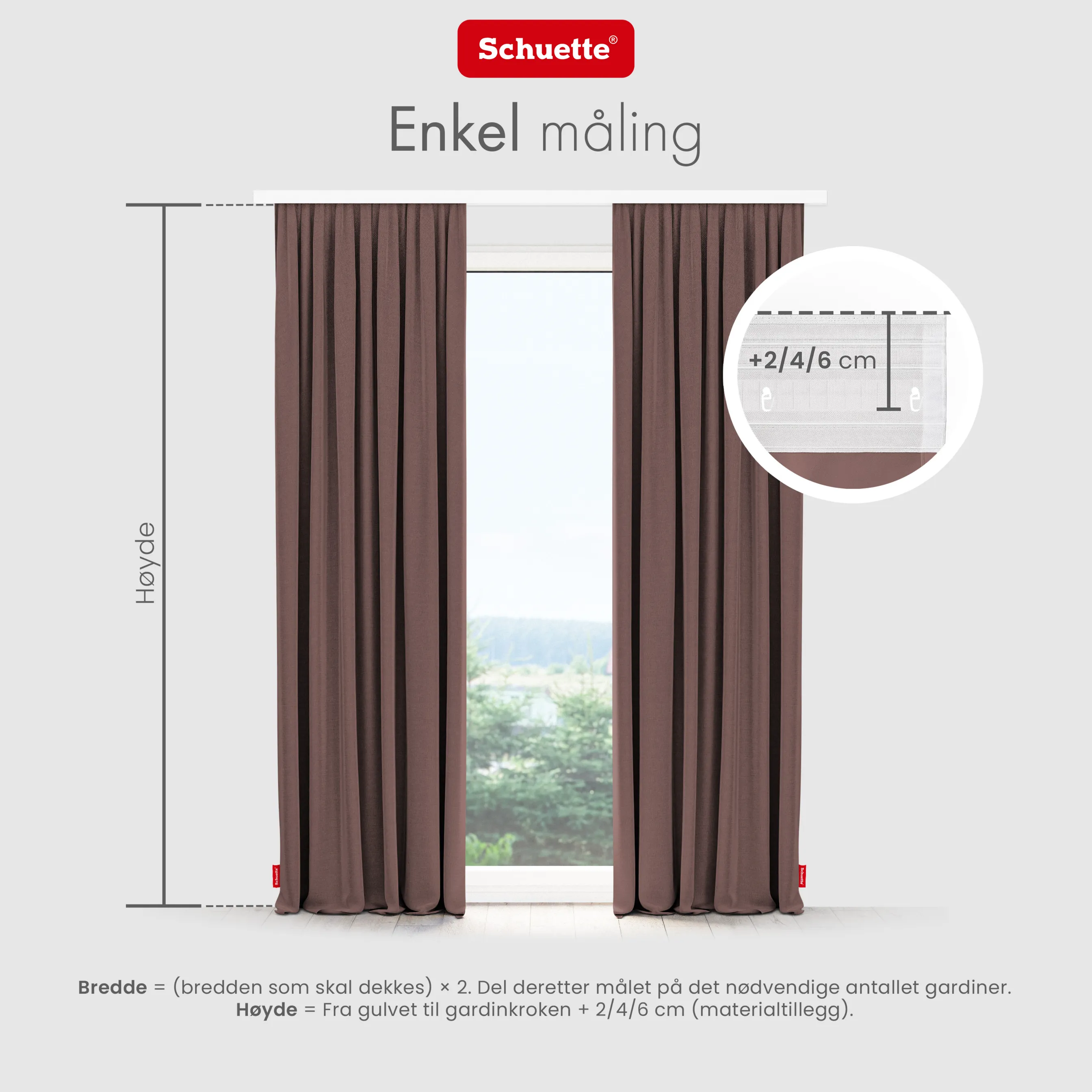 Schuette® Verdunkelungs-Vorhang Gardine mit Tunnelband nach Maß ● Century Black Kollektion: Deep Walnut (Braun) ● 1 Stück ● Knitterfrei Pflegeleicht Thermo Blickdicht & stark Abdunkelnd