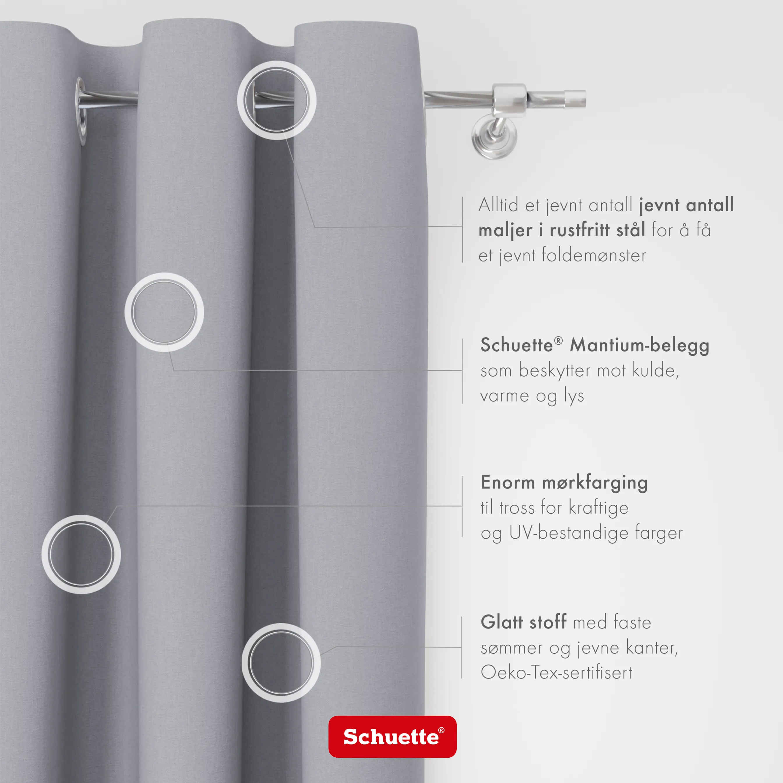 Schuette® Verdunkelungs-Vorhang Gardine mit Ösen nach Maß ● Century Black Kollektion: Fine Platinium (Silber) ● 1 Stück ● Knitterfrei Pflegeleicht Thermo Blickdicht & stark Abdunkelnd