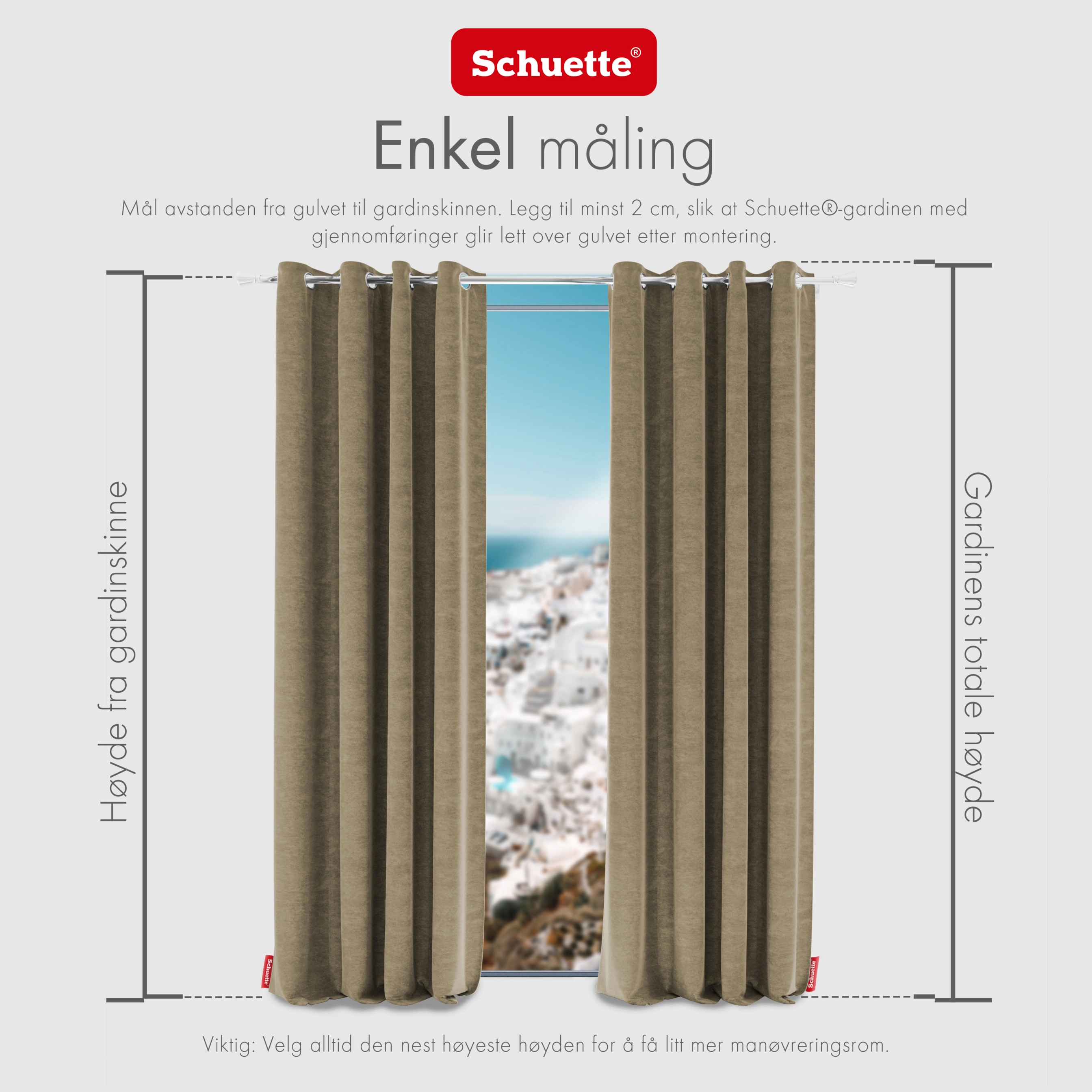 Schuette® Verdunkelungs-Vorhang Gardine mit Ösen nach Maß ● Millenium Velvet Kollektion: Brown Teddy (Beige) ● 1 Stück ● Knitterfrei Pflegeleicht Thermo Blickdicht & stark Abdunkelnd