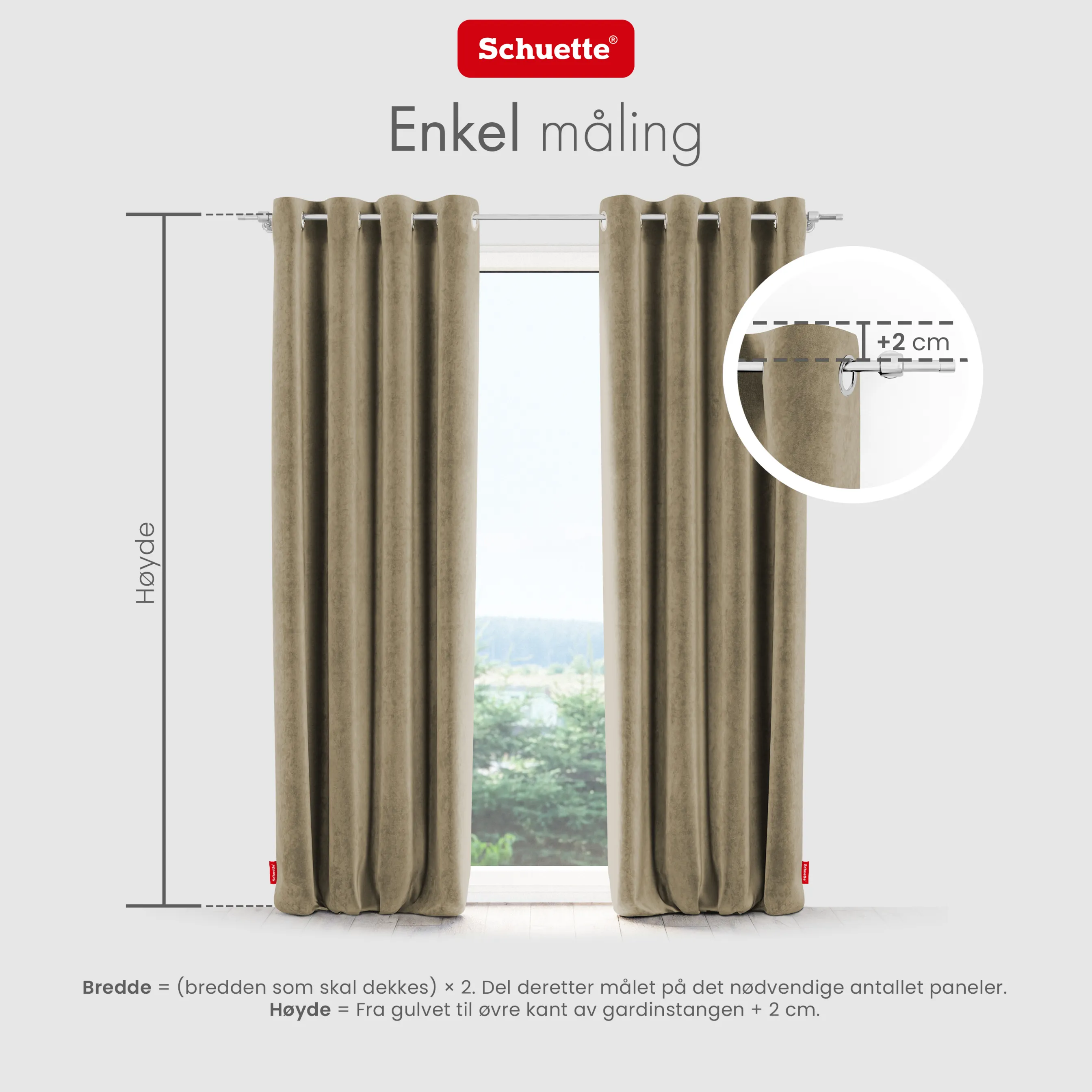 Schuette® Verdunkelungs-Vorhang Gardine mit Ösen nach Maß ● Millenium Velvet Kollektion: Brown Teddy (Beige) ● 1 Stück ● Knitterfrei Pflegeleicht Thermo Blickdicht & stark Abdunkelnd