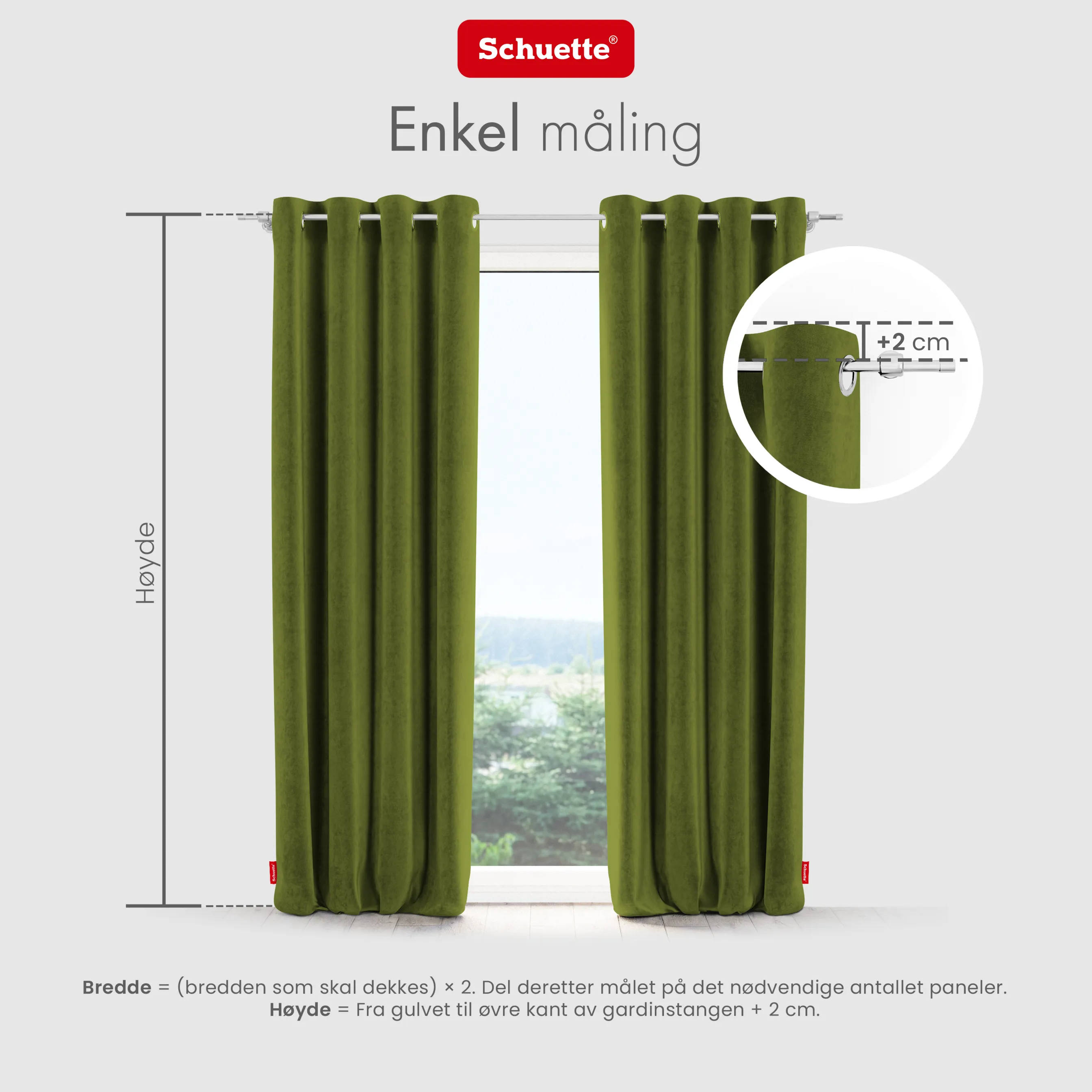 Schuette® Verdunkelungs-Vorhang Gardine mit Ösen nach Maß ● Millenium Velvet Kollektion: Olives Garden (Grün) ● 1 Stück ● Knitterfrei Pflegeleicht Thermo Blickdicht & stark Abdunkelnd