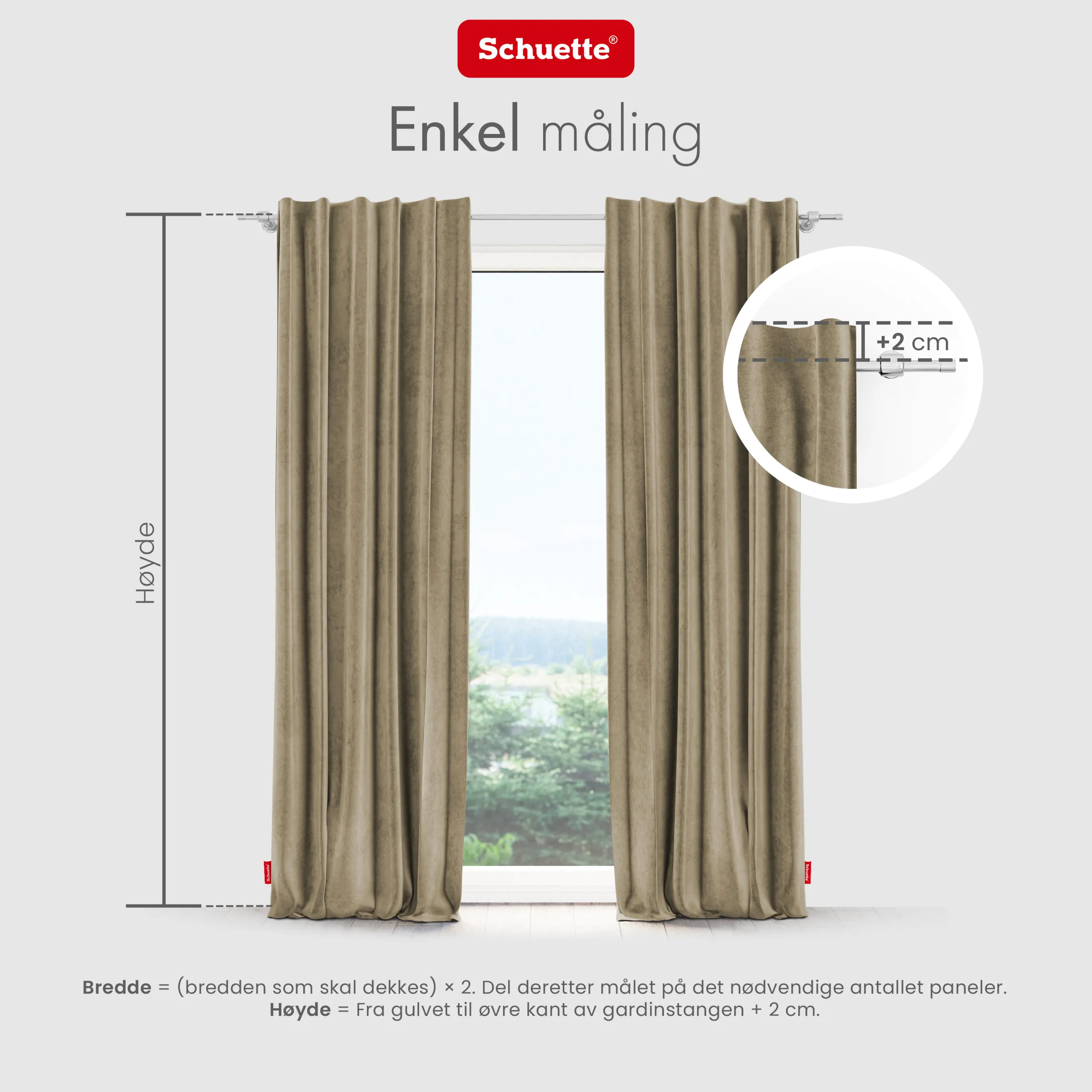 Schuette® Verdunkelungs-Vorhang Gardine mit Tunnelband nach Maß ● Millenium Velvet Kollektion: Brown Teddy (Beige) ● 1 Stück ● Knitterfrei Pflegeleicht Thermo Blickdicht & stark Abdunkelnd