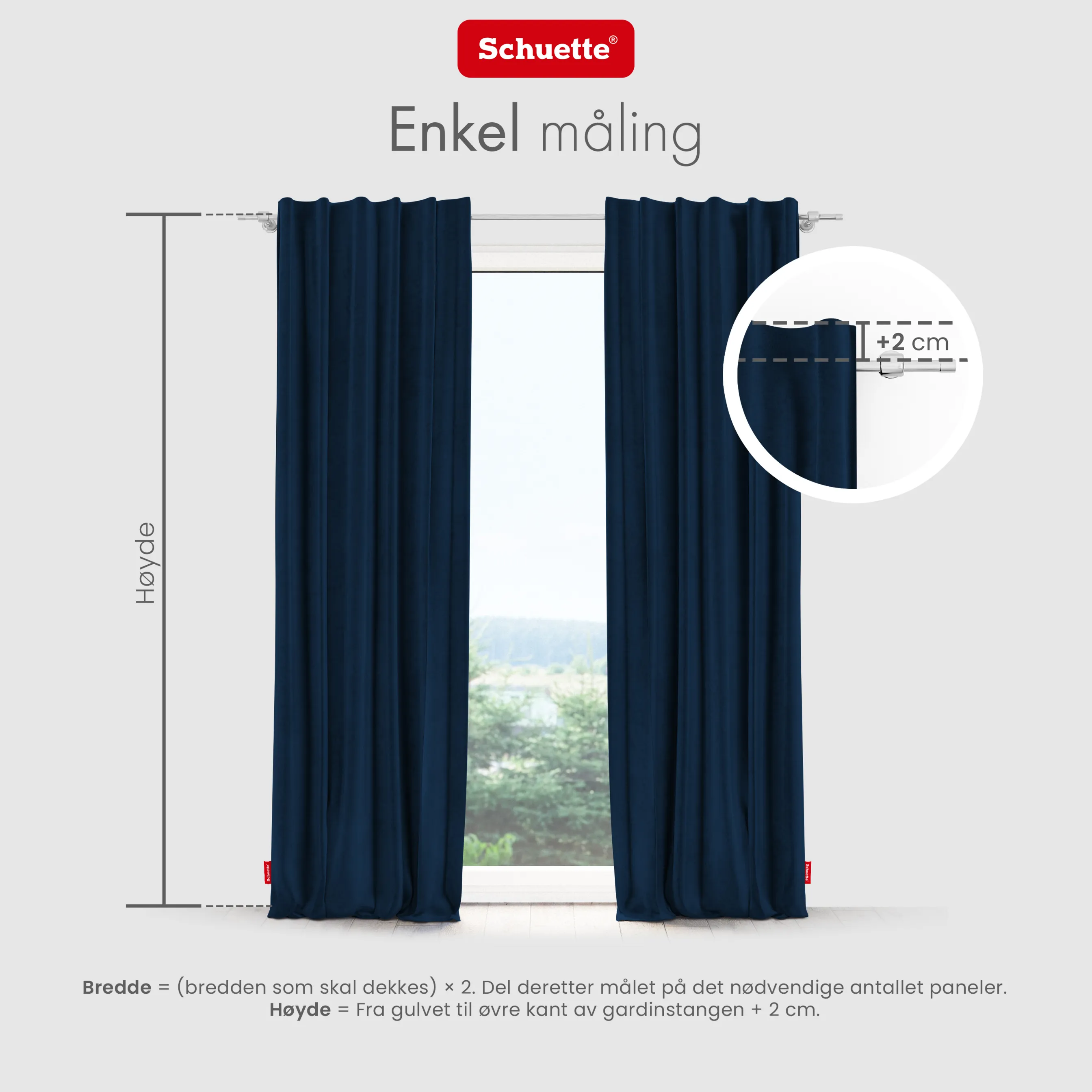 Schuette® Verdunkelungs-Vorhang Gardine mit Tunnelband nach Maß ● Millenium Velvet Kollektion: Royal Blue (Blau) ● 1 Stück ● Knitterfrei Pflegeleicht Thermo Blickdicht & stark Abdunkelnd