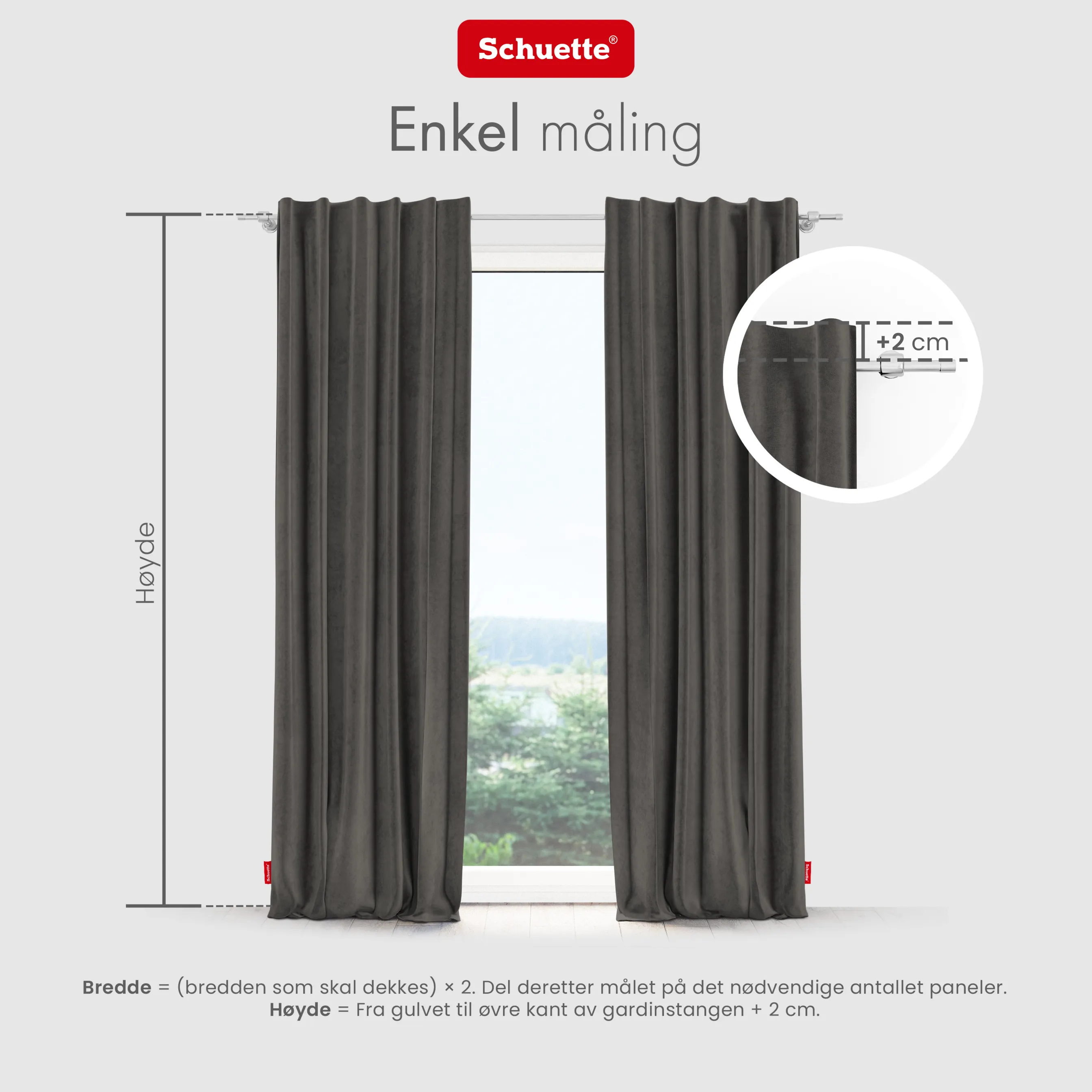 Schuette® Verdunkelungs-Vorhang Gardine mit Tunnelband nach Maß ● Millenium Velvet Kollektion: Great Wolf (Grau) ● 1 Stück ● Knitterfrei Pflegeleicht Thermo Blickdicht & stark Abdunkelnd