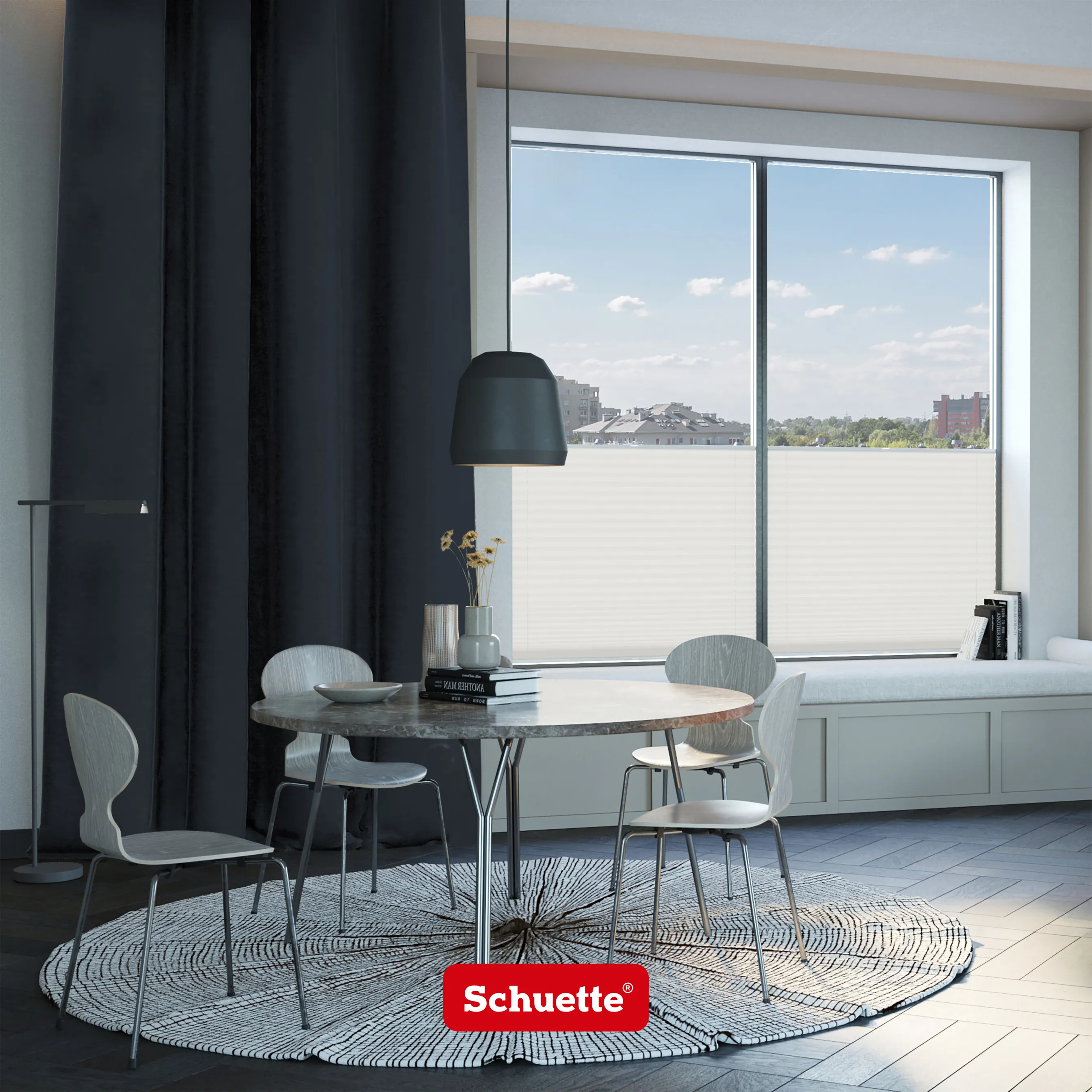 Schuette® Verdunkelungs-Vorhang Gardine mit Tunnelband nach Maß ● Millenium Velvet Kollektion: Anchor (Blau) ● 1 Stück ● Knitterfrei Pflegeleicht Thermo Blickdicht & stark Abdunkelnd