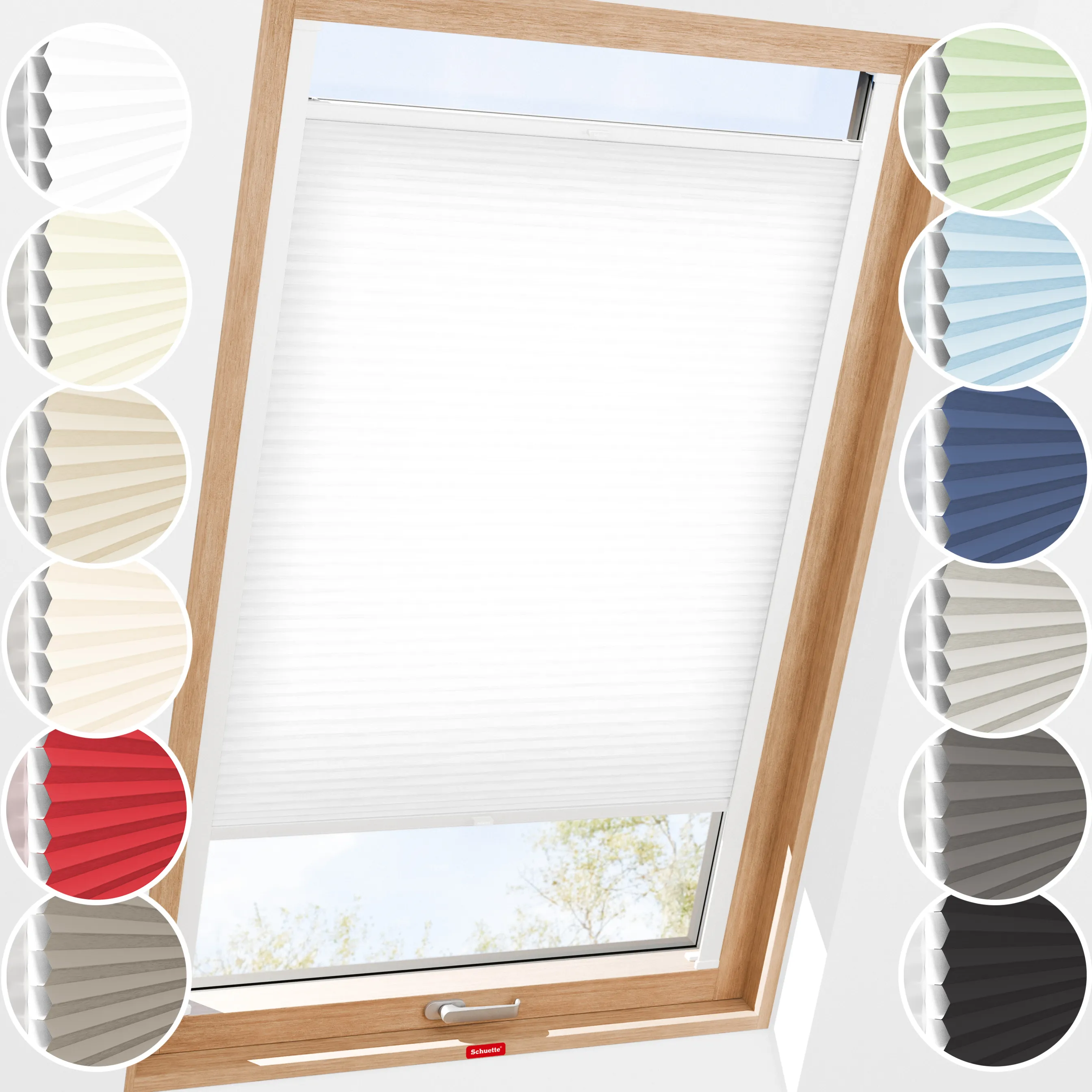 Schuette® Dachfenster Wabenplissee nach Maß • Thermo x Honey Kollektion: Coconut Kiss (Weiß) • Profilfarbe: Silber