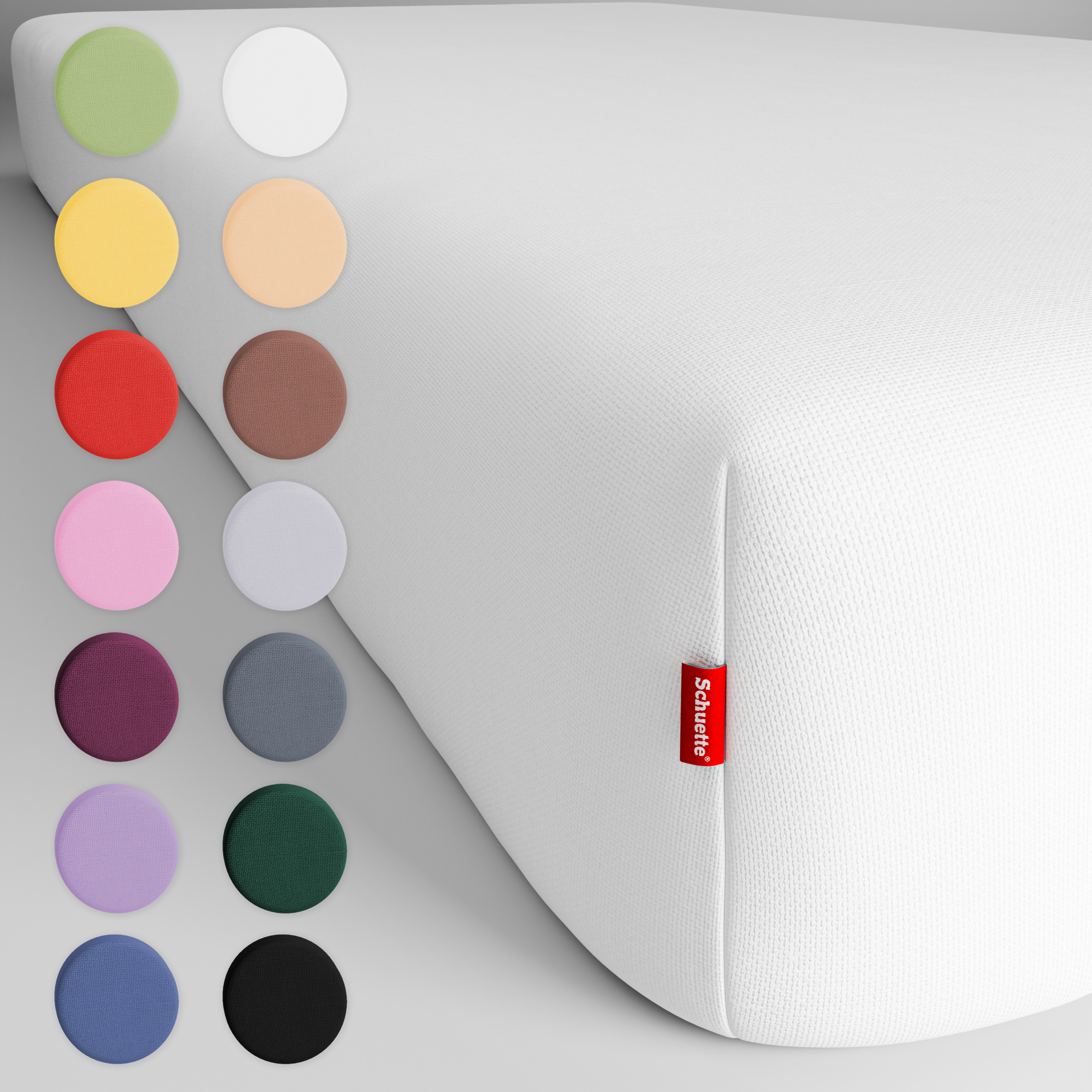 Schuette® Spannbettlaken • 90 x 200 • Wow! Kollektion: Fluff White (Weiß) • 100% Superfluff Baumwolle, Blickdicht, Faltenfrei • mit Rundumgummi • Matratzenhöhe bis 20 cm