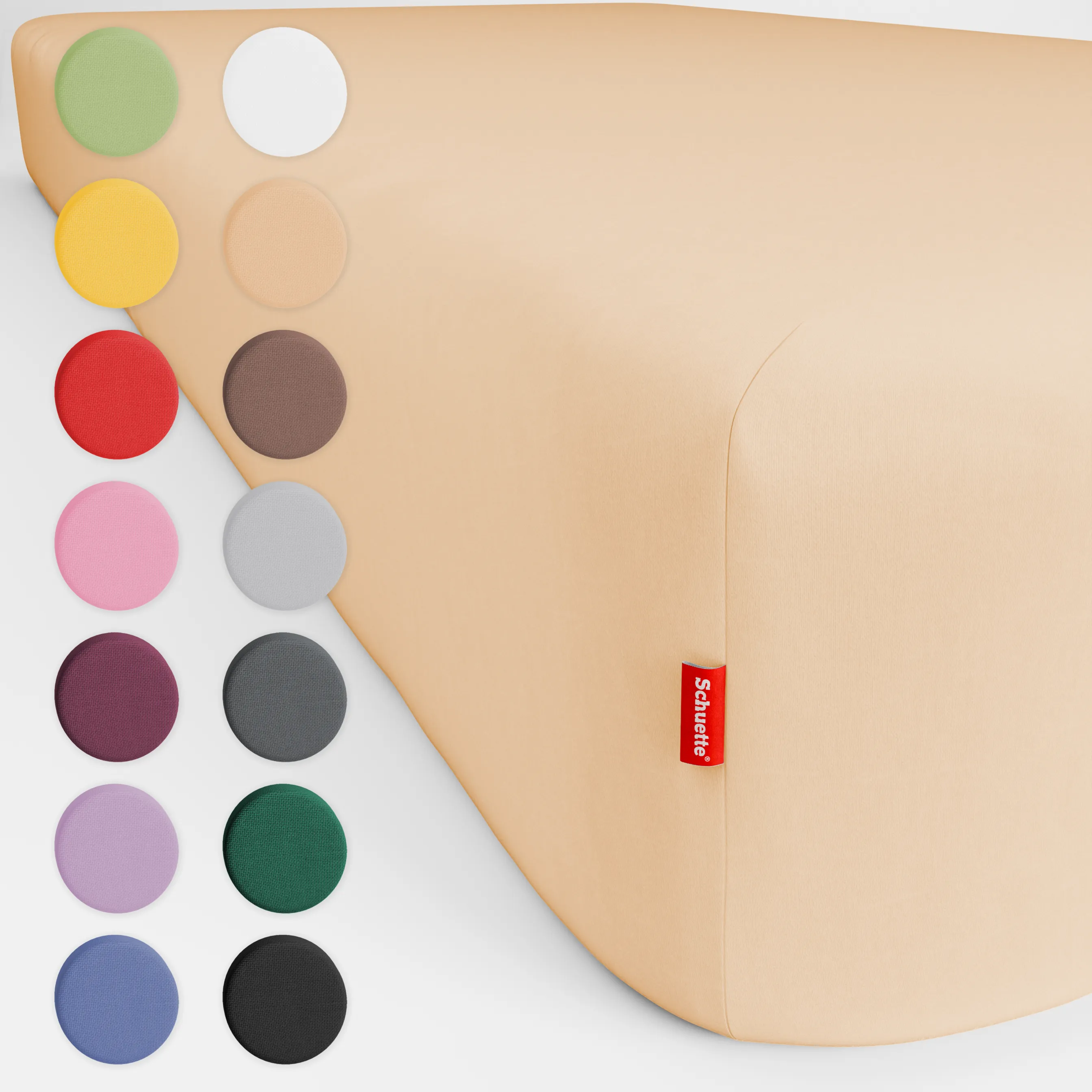 Schuette® Topper Spannbettlaken • 200 x 220 • Wow! Kollektion: Apricot Unleashed (Apricot) • 100% Superfluff Baumwolle, Blickdicht, Faltenfrei • mit Rundumgummi • Matratzenhöhe bis 10 cm